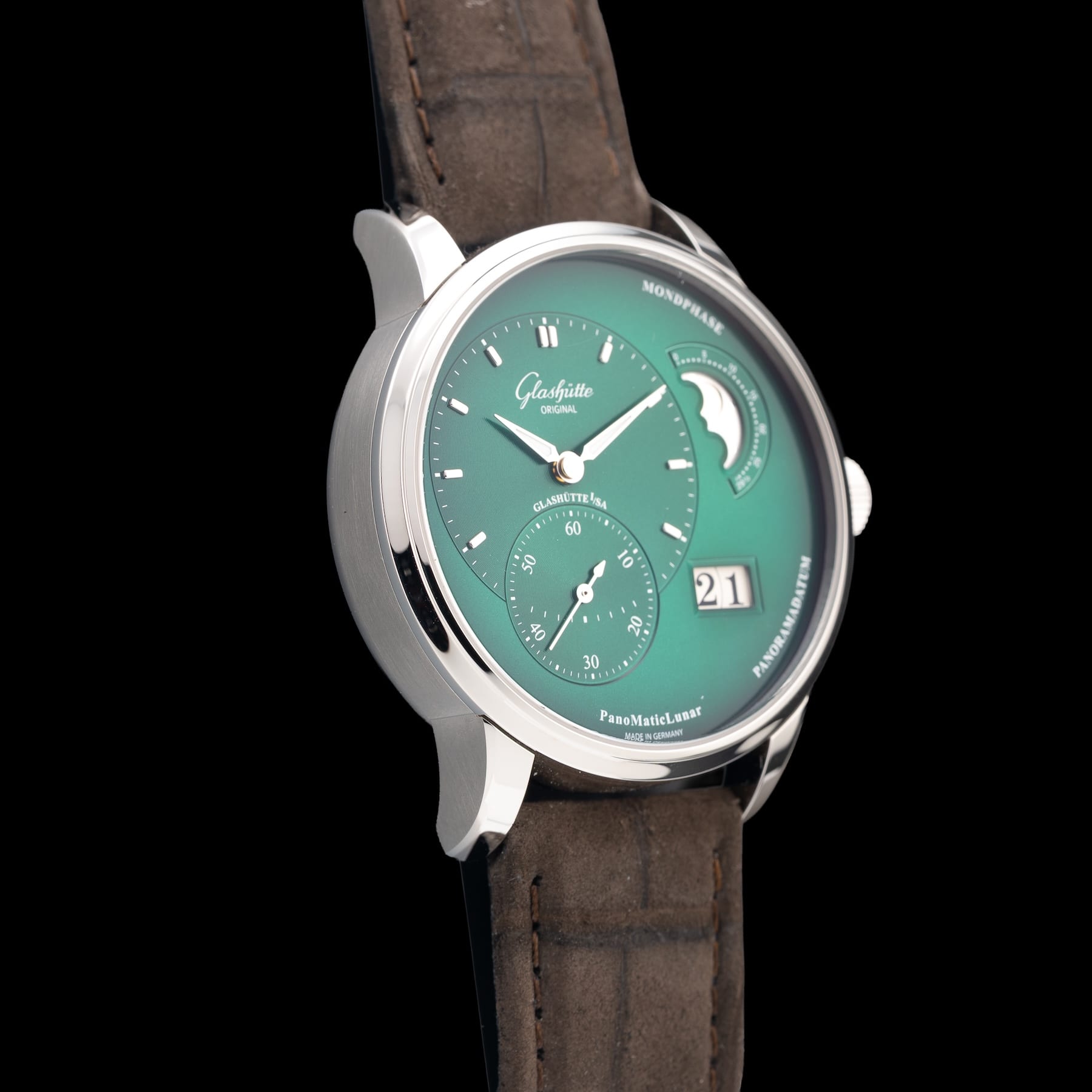 Glashütte Original PanoMaticLunar Green Dial 1-90-02-13-32-02