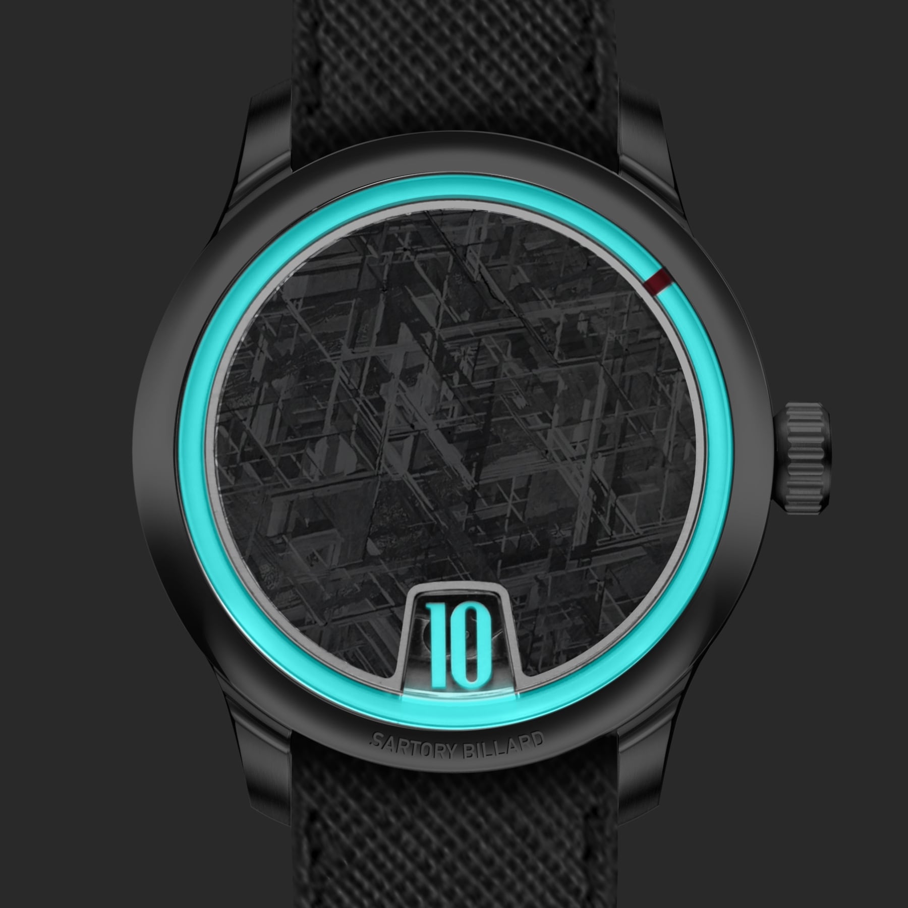 Sartory Billard SB10 Jump Hour Meteorite On Strap