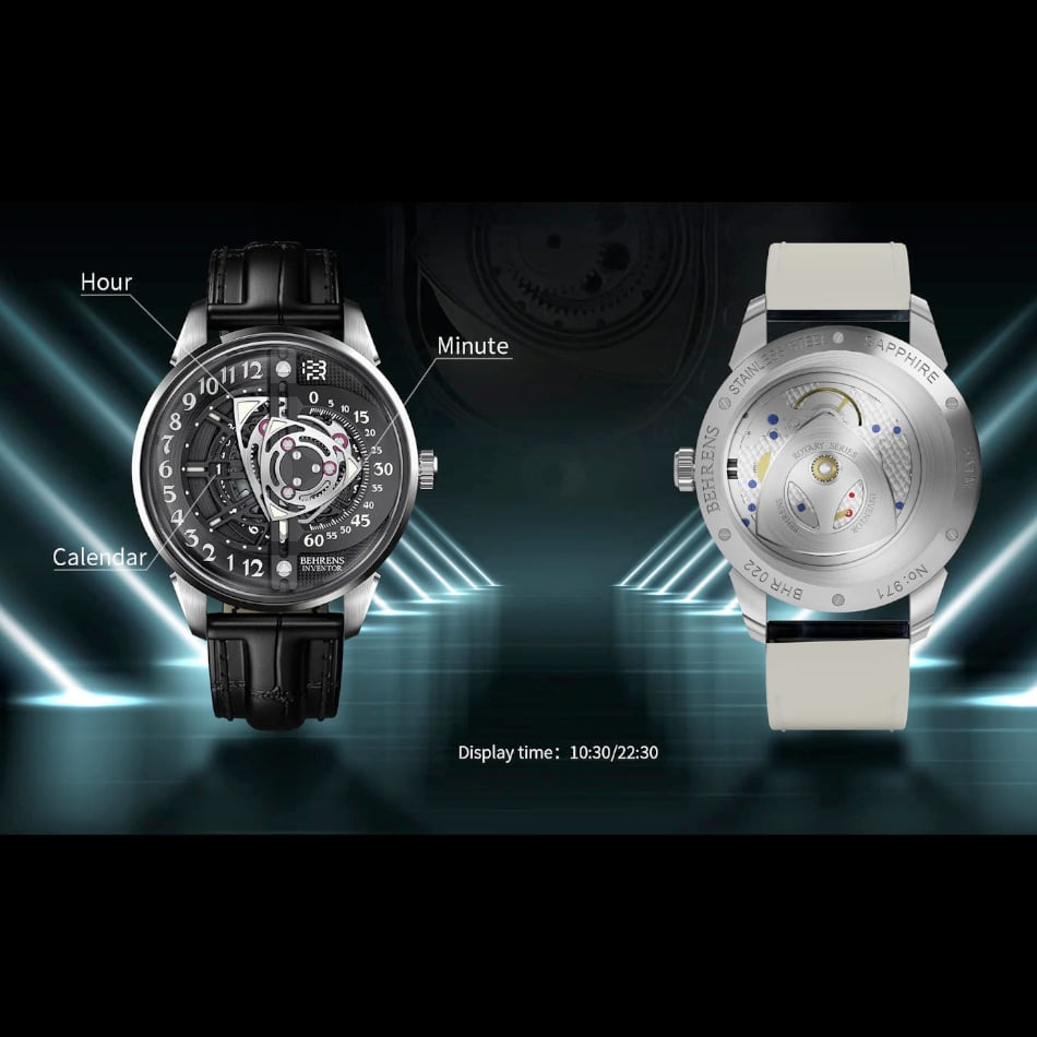 Behrens Rotary Grey on Leather Strap