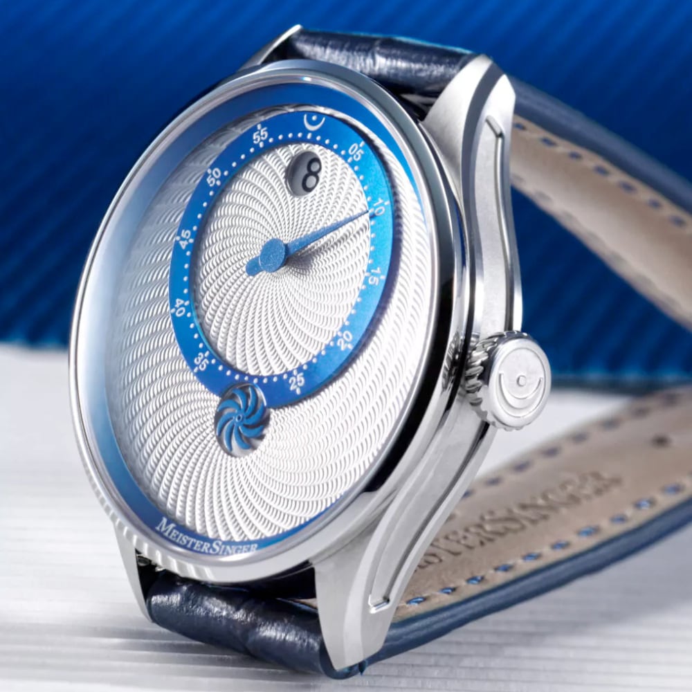 MeisterSinger Souscription Panthero Jumping Hour Guilloché SOUS-PTJHG927B