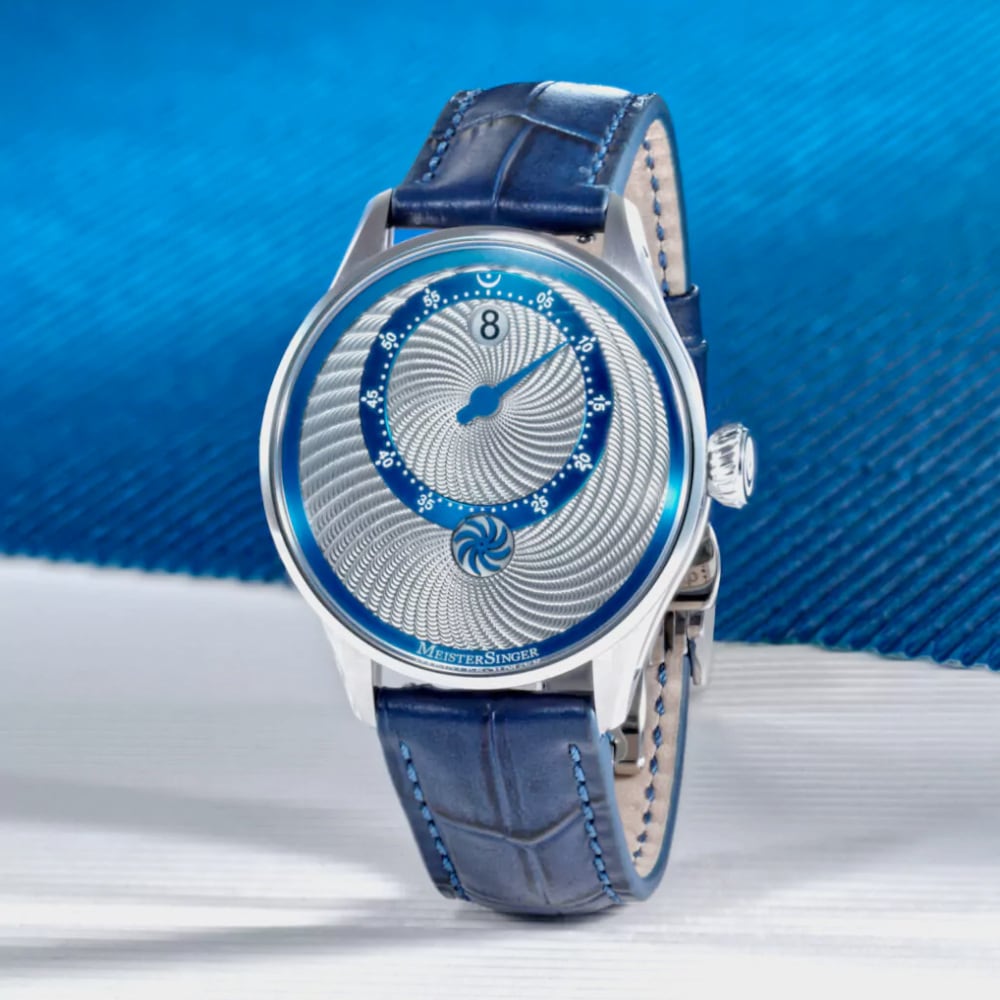 MeisterSinger Souscription Panthero Jumping Hour Guilloché SOUS-PTJHG927B