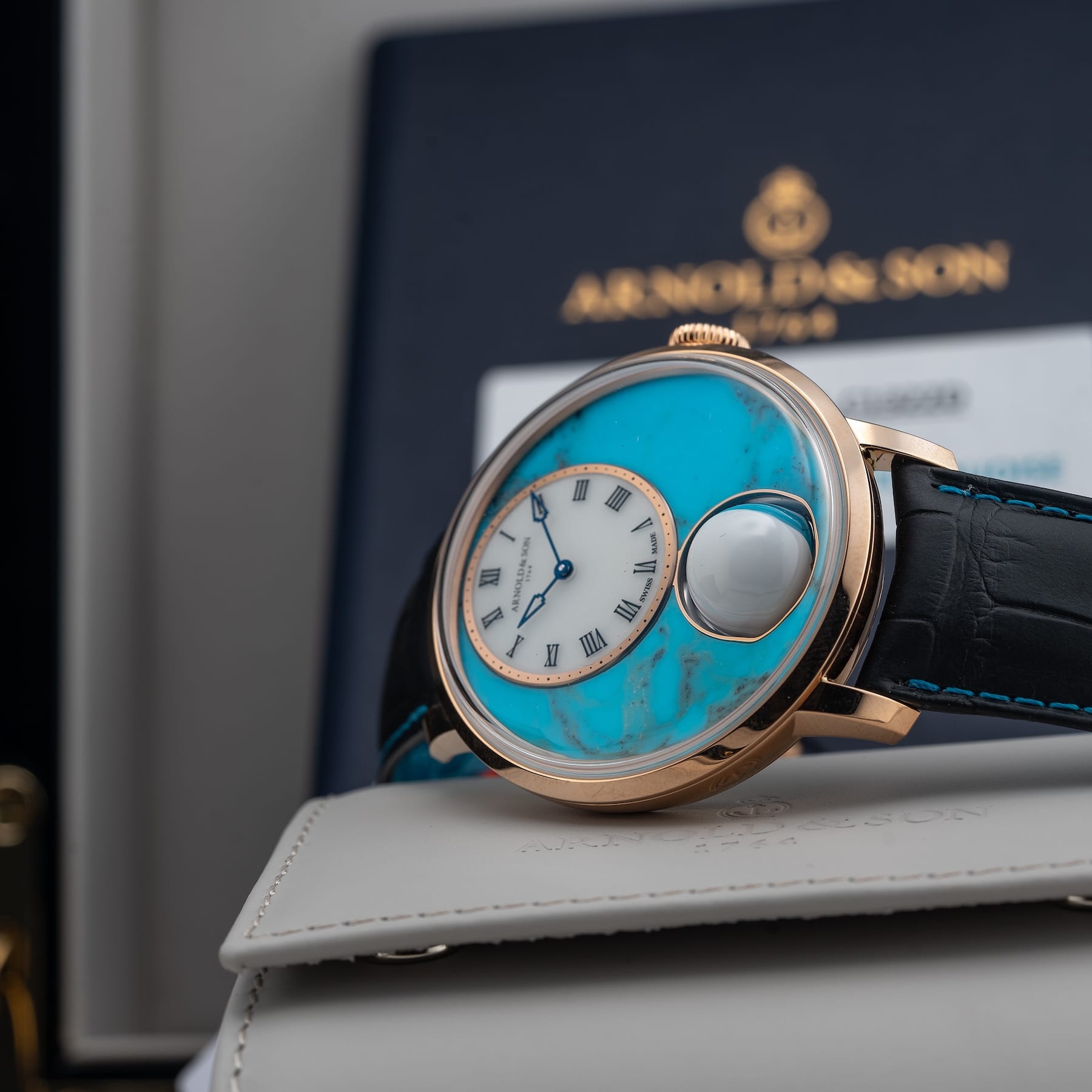 Arnold & Son Luna Magna Red Gold 5N Turquoise 1LMAR.T01A.C1322D