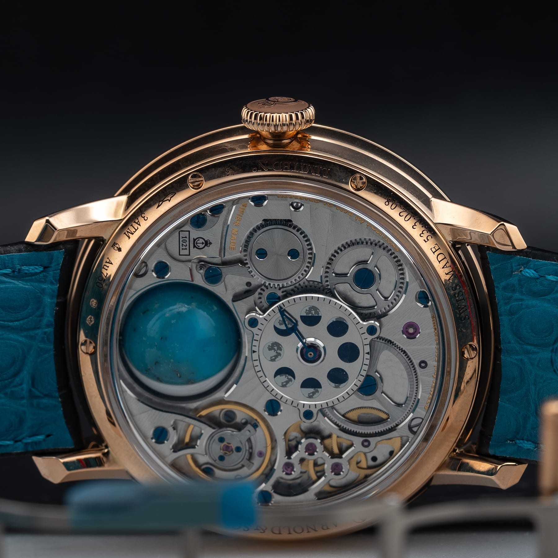 Arnold & Son Luna Magna Red Gold 5N Turquoise 1LMAR.T01A.C1322D