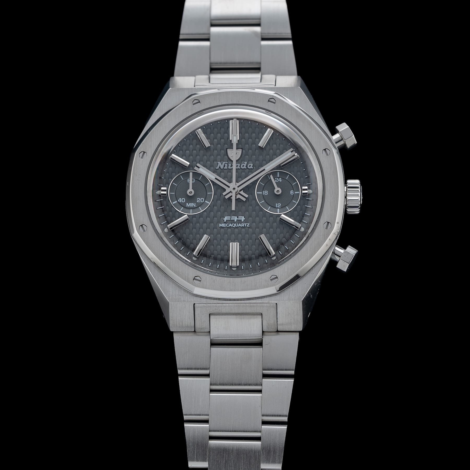 Nivada Grenchen F77 Chrono Mecaquartz Grey 38mm 68001Q77