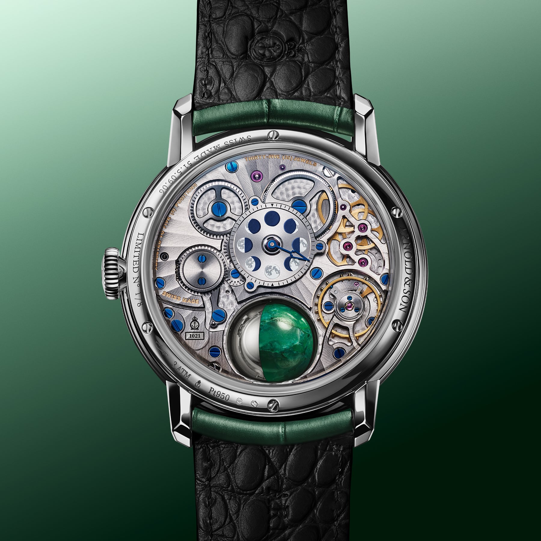 Arnold & Son Luna Magna Platinum Dragon Verdite 1LMAX.Z05A.C1437C