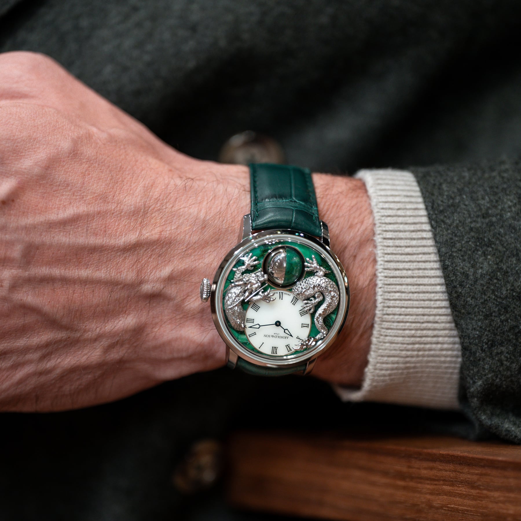 Arnold & Son Luna Magna Platinum Dragon Verdite 1LMAX.Z05A.C1437C