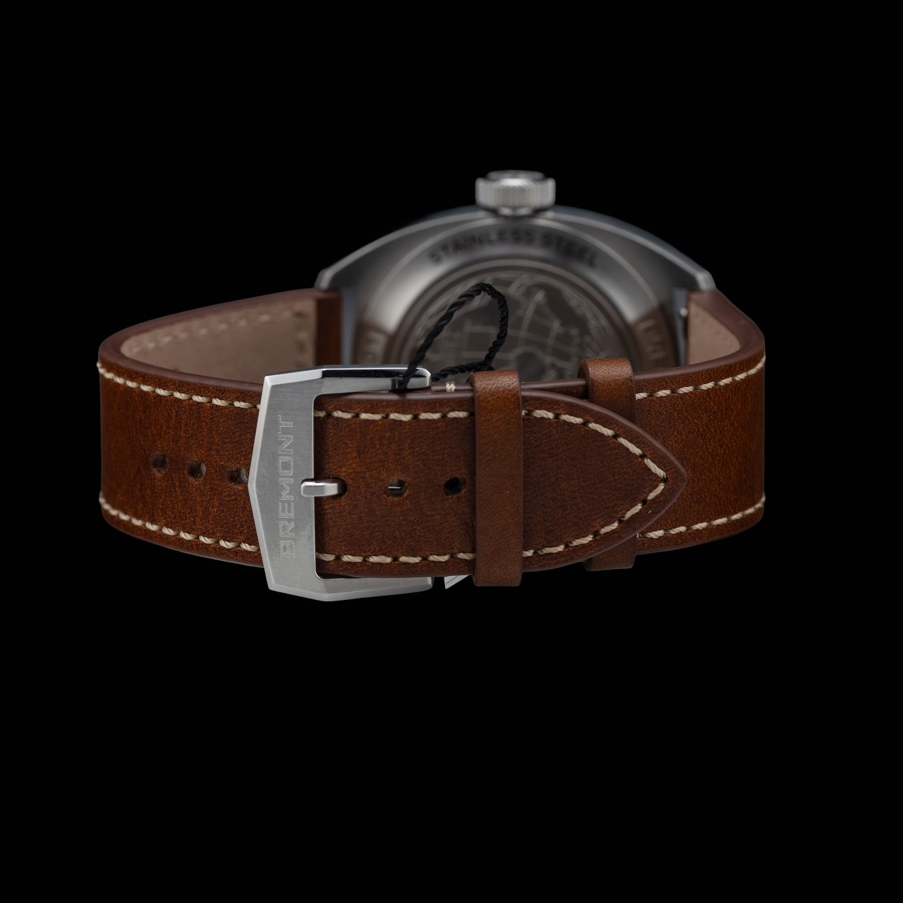 Bremont Terra Nova 40.5 Date Black Dial on Leather Strap TN40-DT-SS-BK-L-S