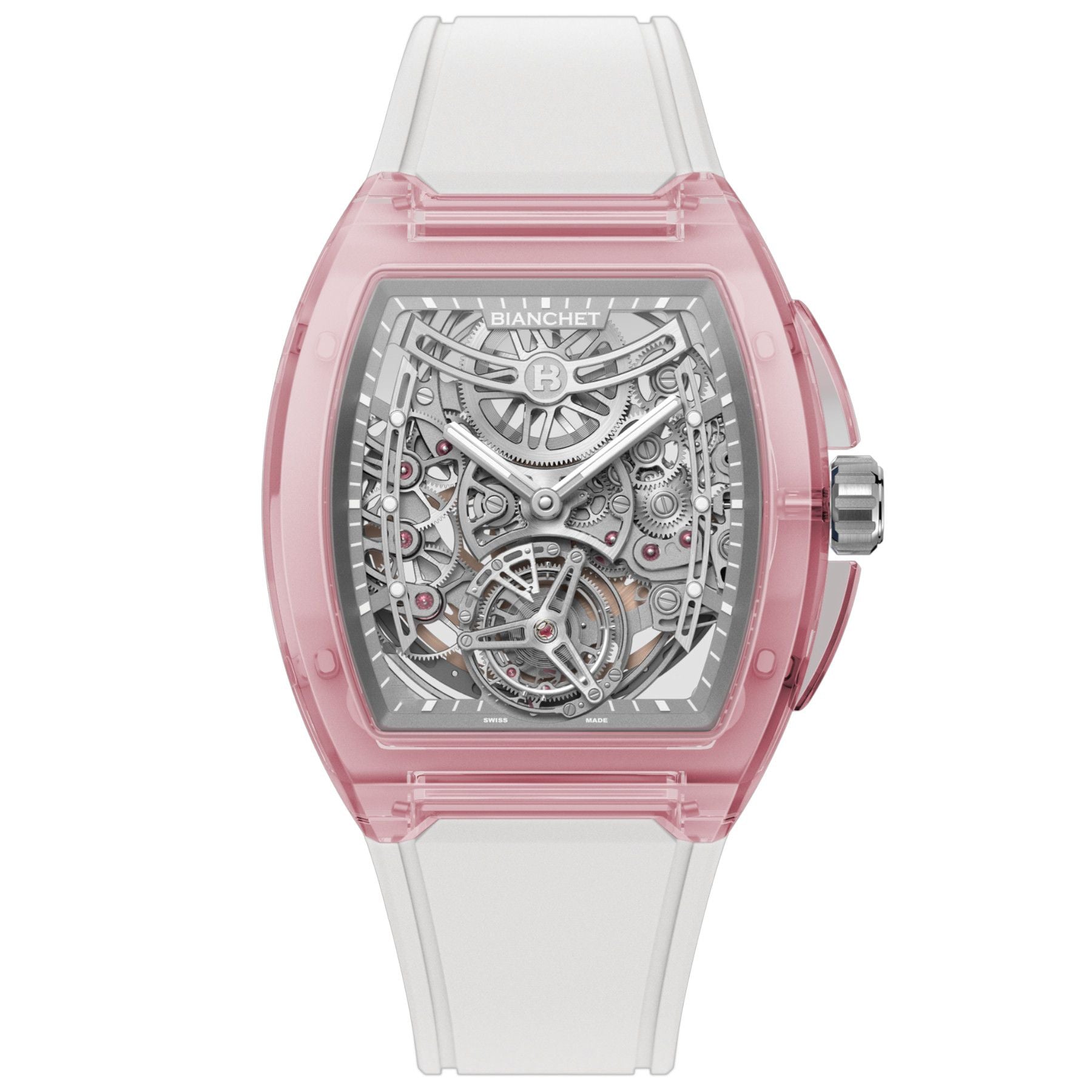 Bianchet Ultrafino Tonneau Skeleton Sapphire Pink