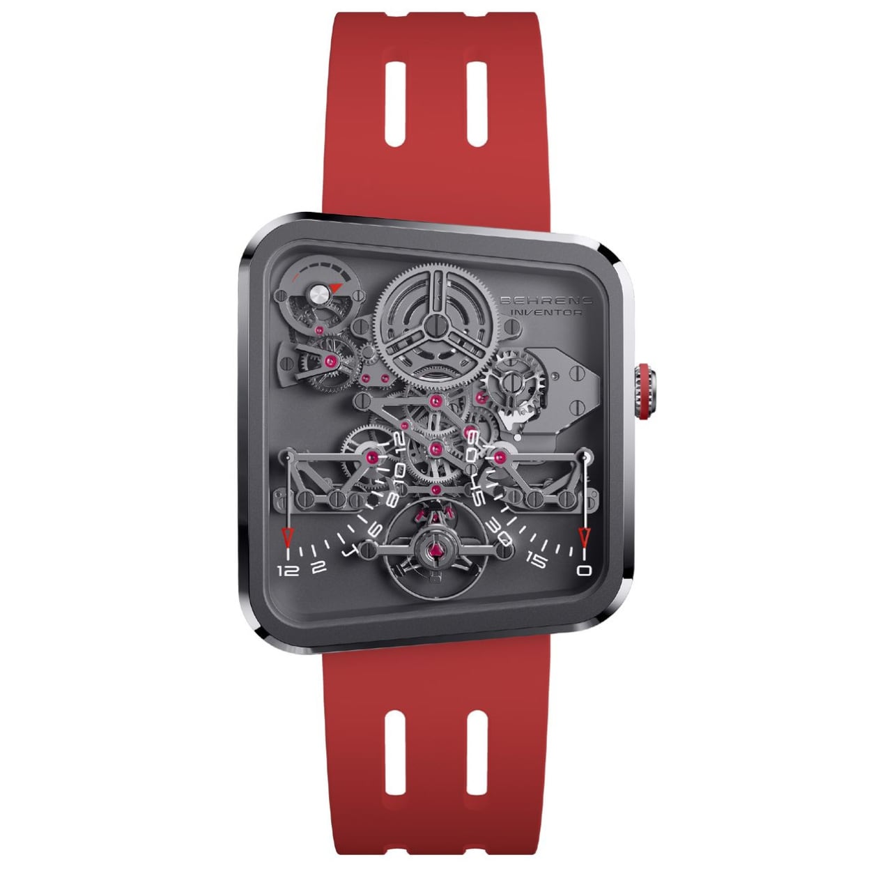 Behrens Ultra-light 20G Grey on Red Fluoroelastomer Strap