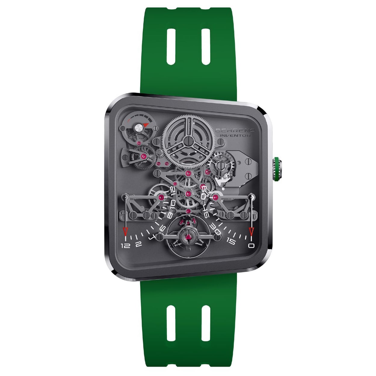 Behrens Ultra-light 20G Gray on Green Fluoroelastomer Strap