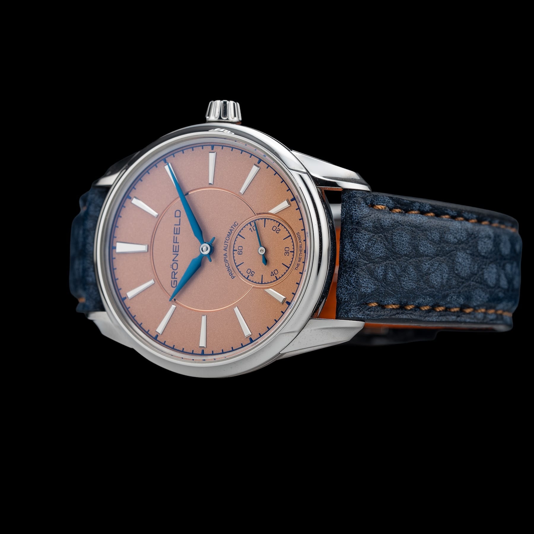 Grönefeld 1941 Principia Automatic Stainless Steel Salmon Dial 41126