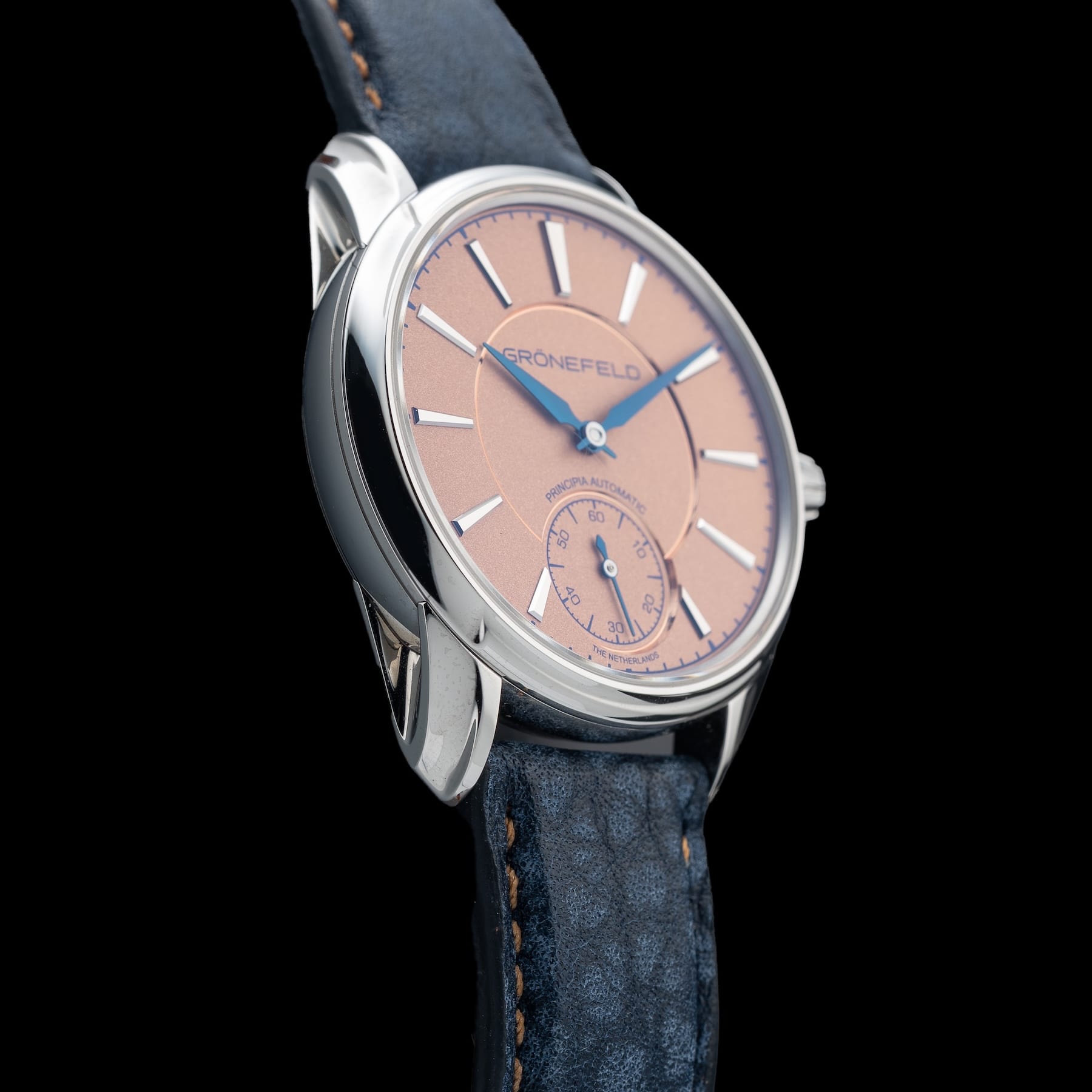 Grönefeld 1941 Principia Automatic Stainless Steel Salmon Dial 41126