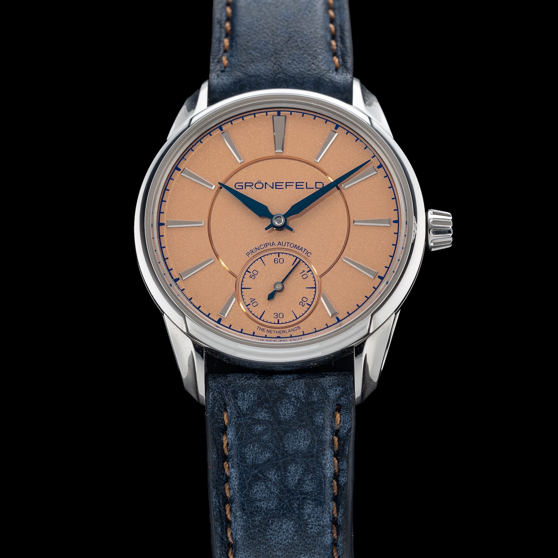 Grönefeld 1941 Principia Automatic Stainless Steel Salmon Dial 41126