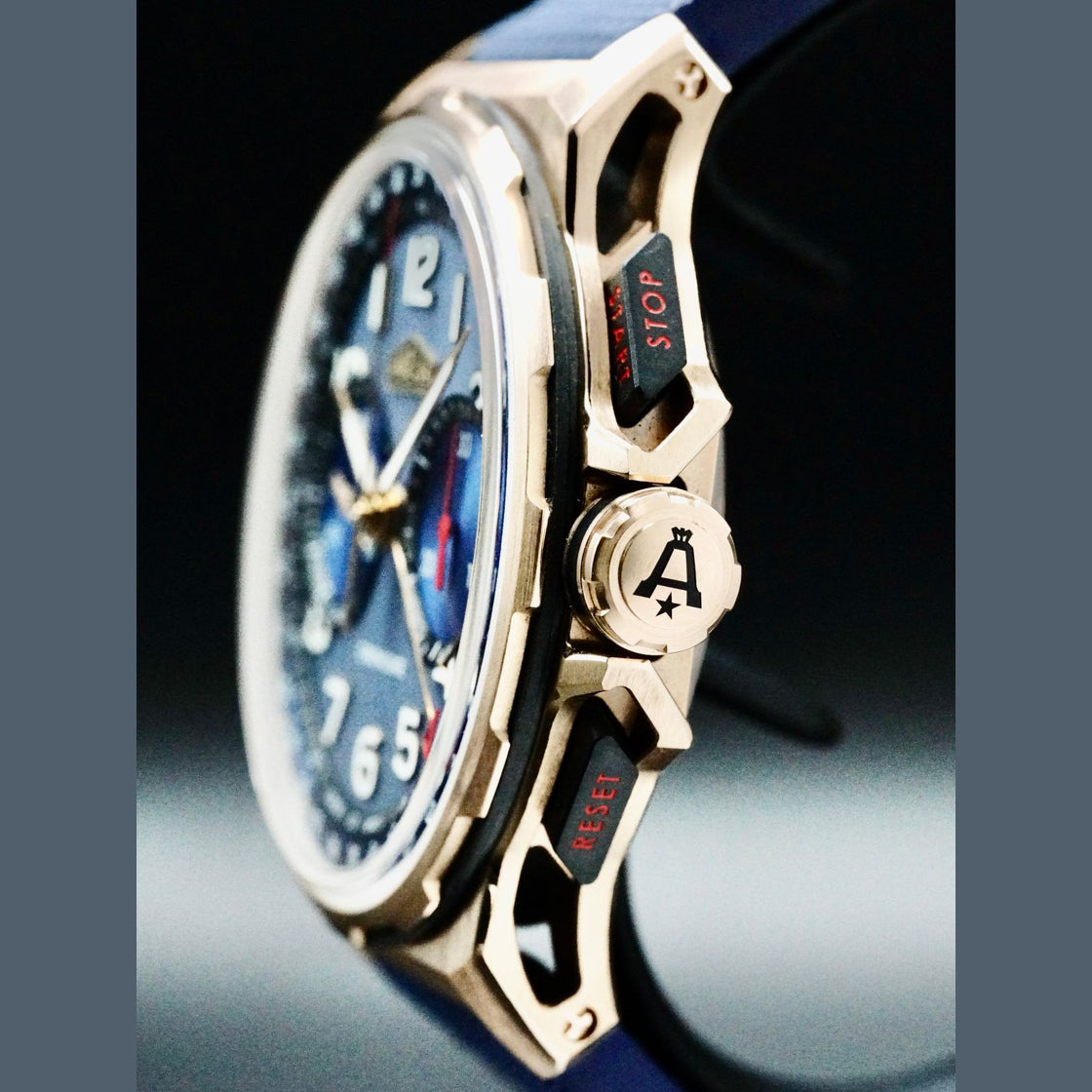 Angelus 0CDZE.U02A.K009H Chronodate Gold Blue