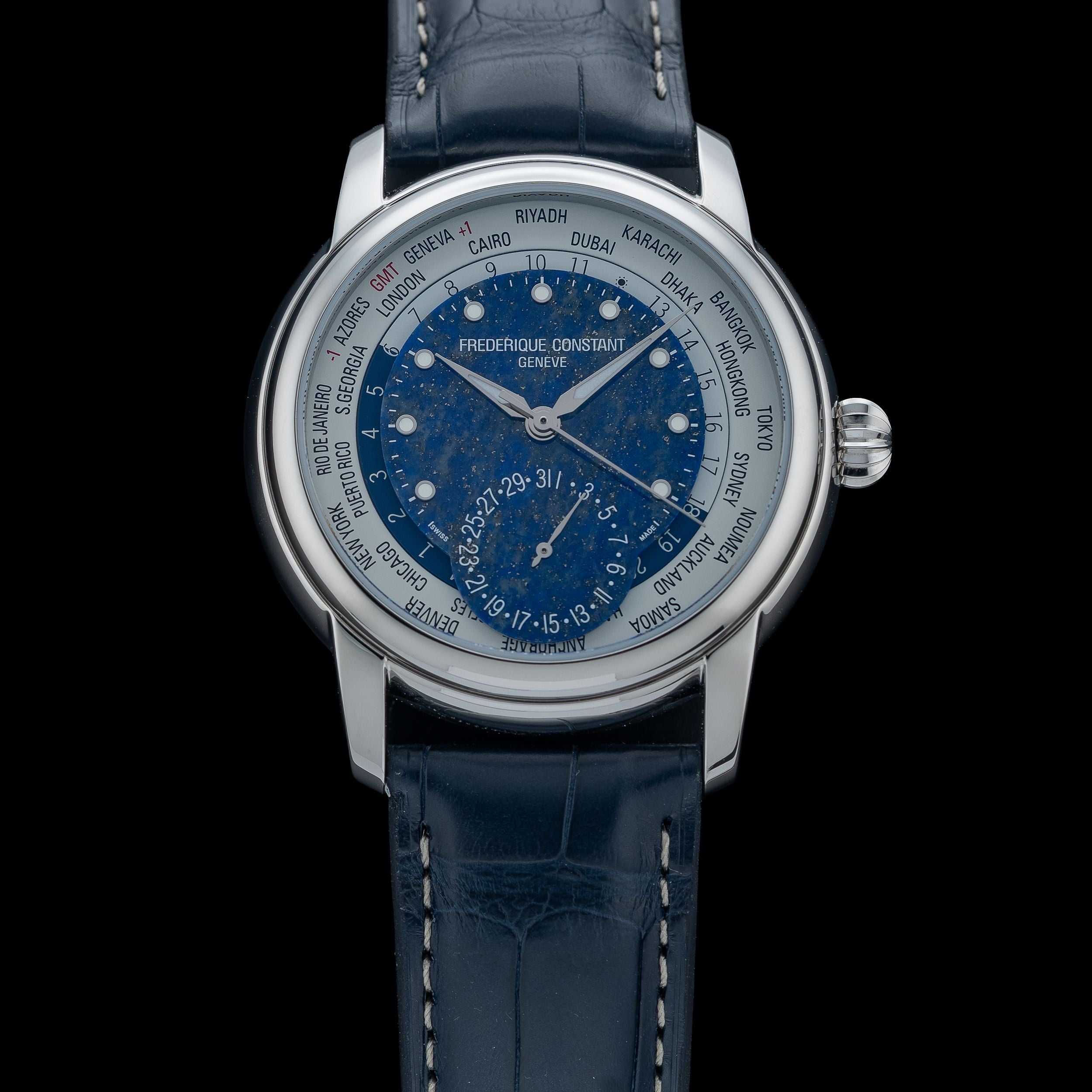Frederique Constant Classic Worldtimer Lapis Lazuli Limited Edition FC-718LA4H6