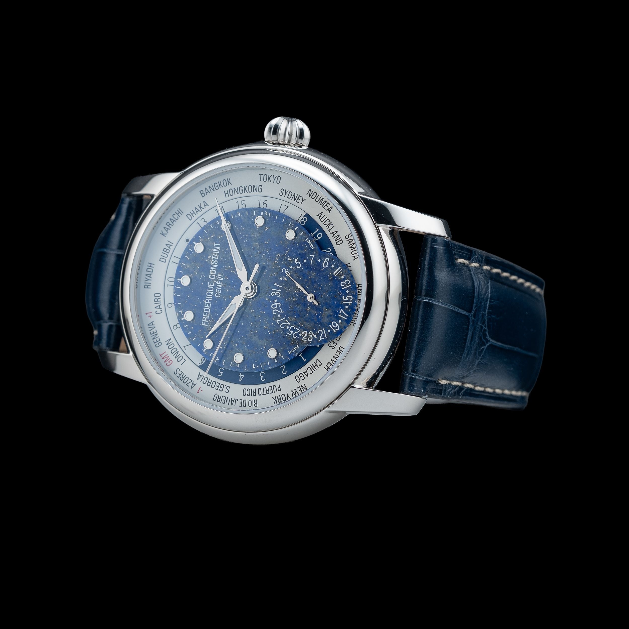 Frederique Constant Classic Worldtimer Lapis Lazuli Limited Edition FC-718LA4H6