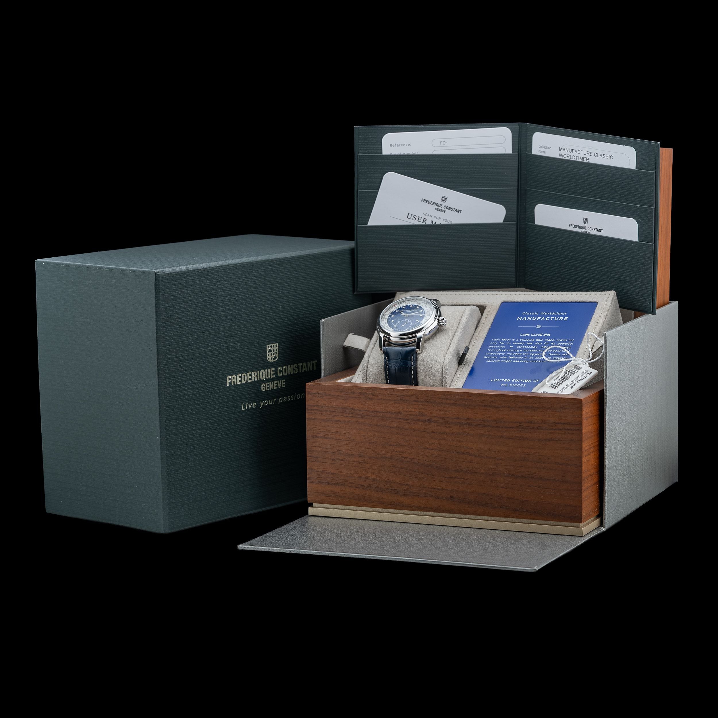 Frederique Constant Classic Worldtimer Lapis Lazuli Limited Edition FC-718LA4H6
