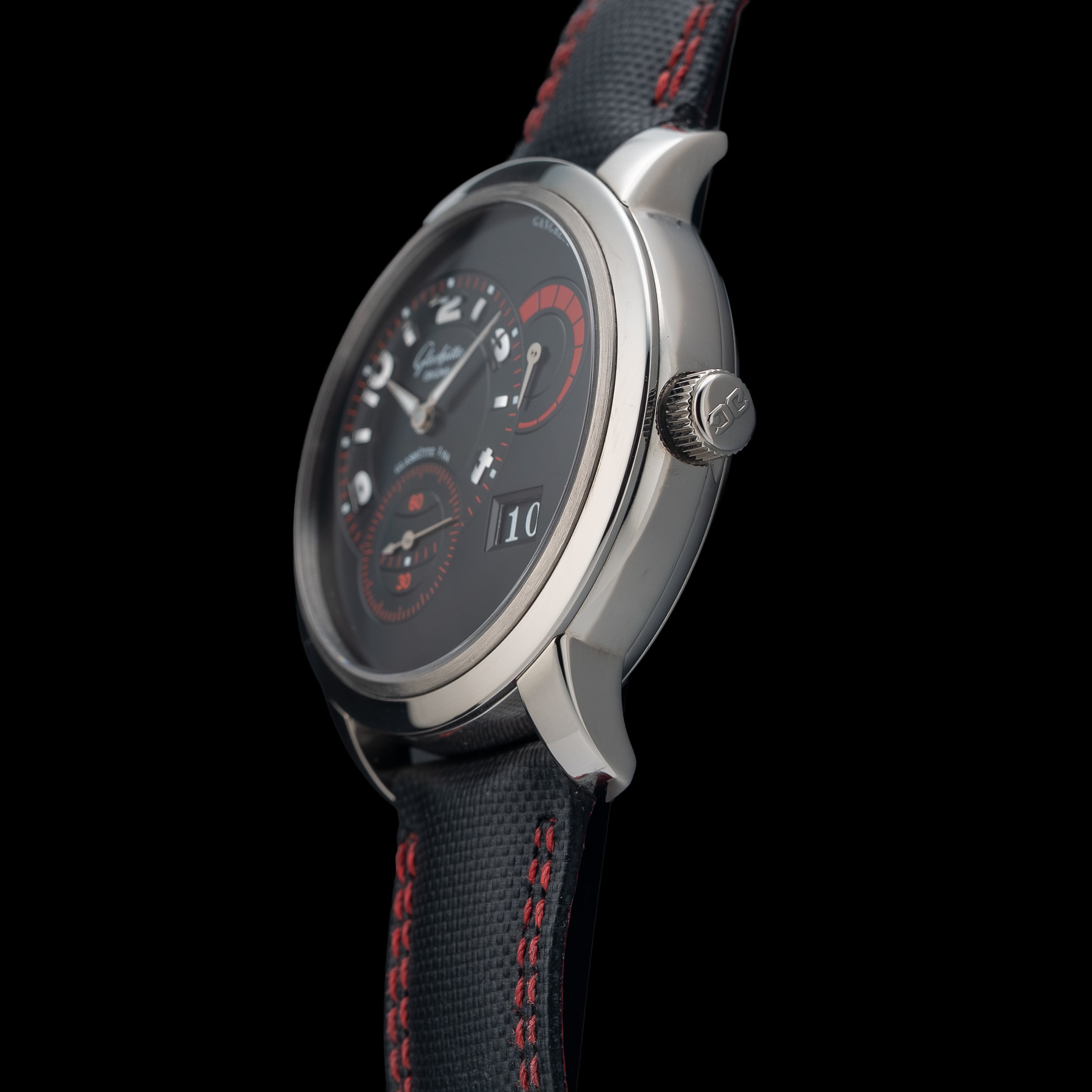Glashutte Original Panomatic Reserve Xl 18K White Gold Black Dial 1-90-03-34-14-03