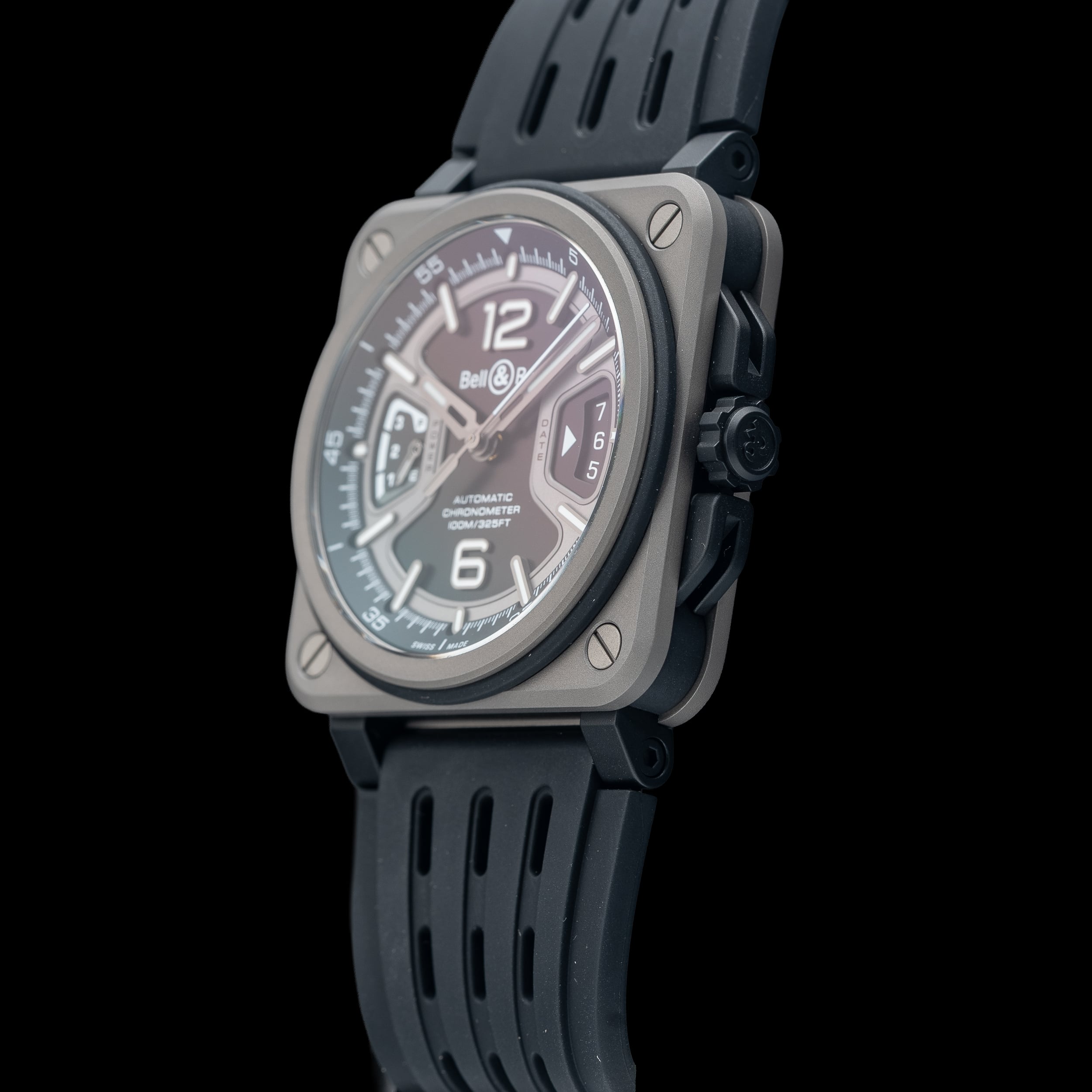 Bell & Ross Black Titanium On Rubber Strap BRX3R-BL-TI/SRB