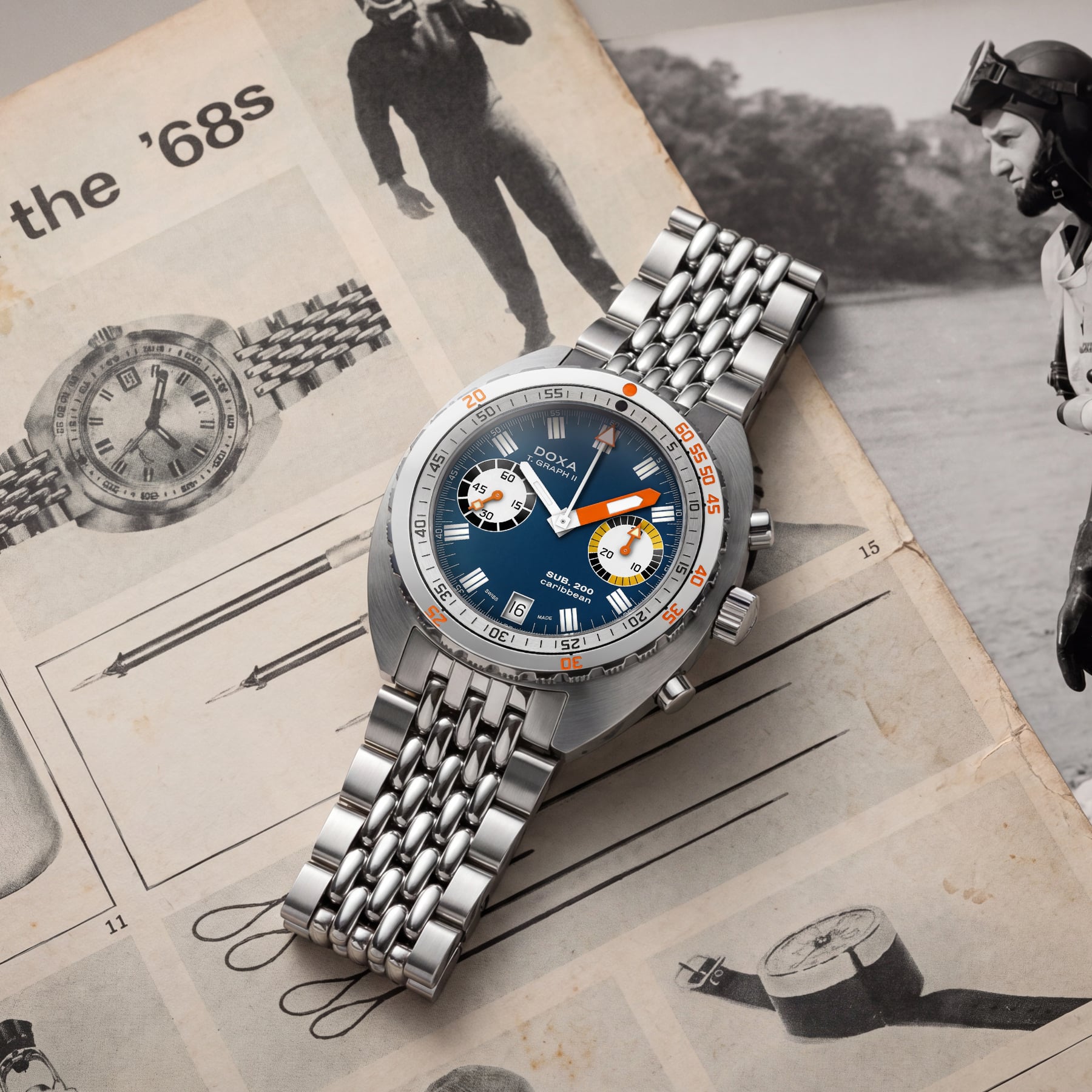 DOXA SUB 200 T.Graph II Caribbean on Bracelet 806.10.201.10
