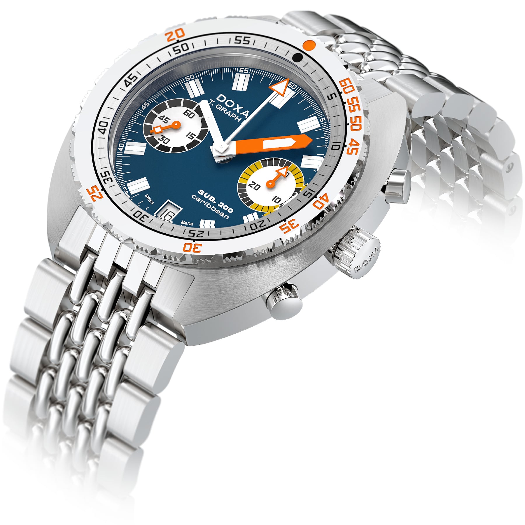 DOXA SUB 200 T.Graph II Caribbean on Bracelet 806.10.201.10