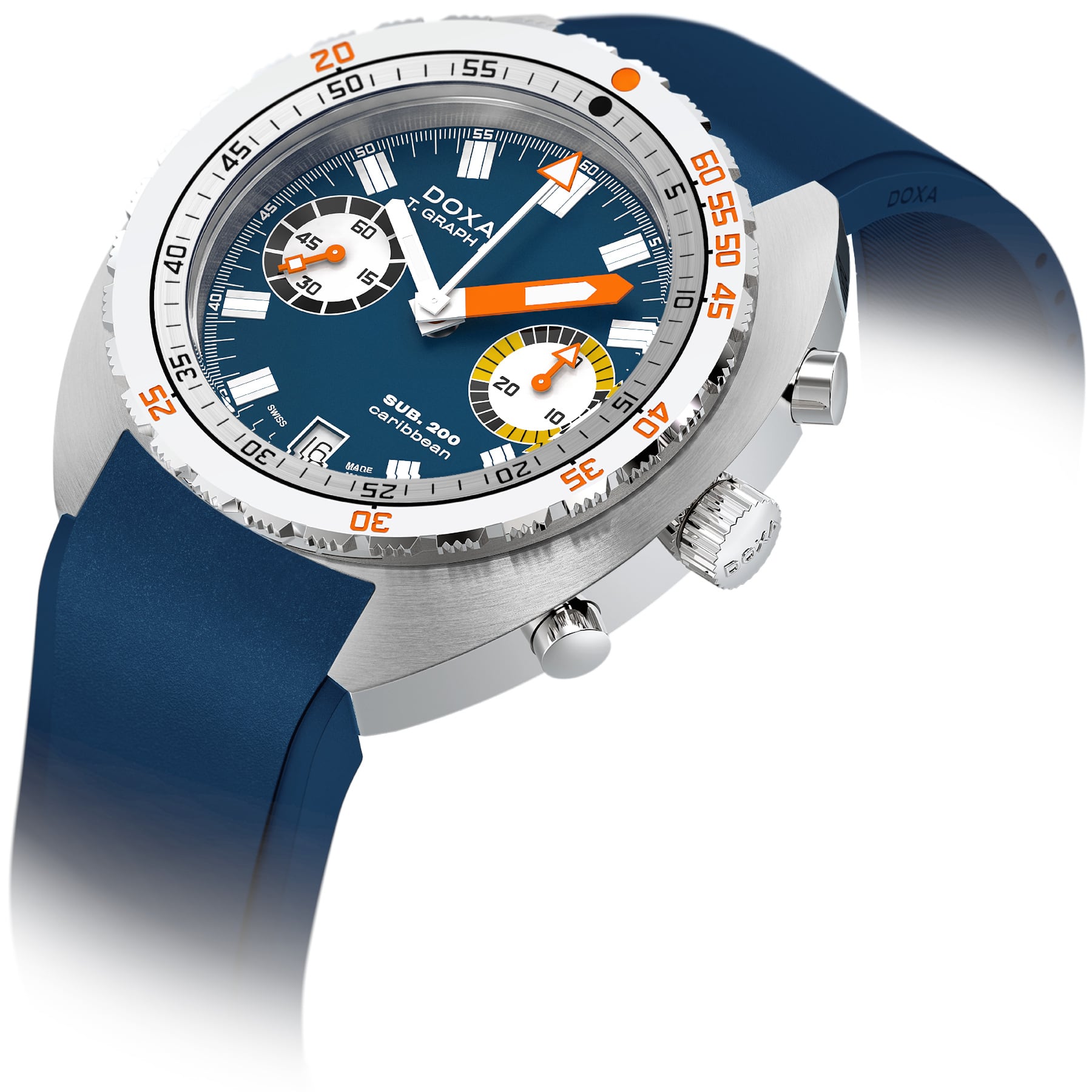 DOXA SUB 200 T.Graph II Caribbean on Strap 806.10.201.32