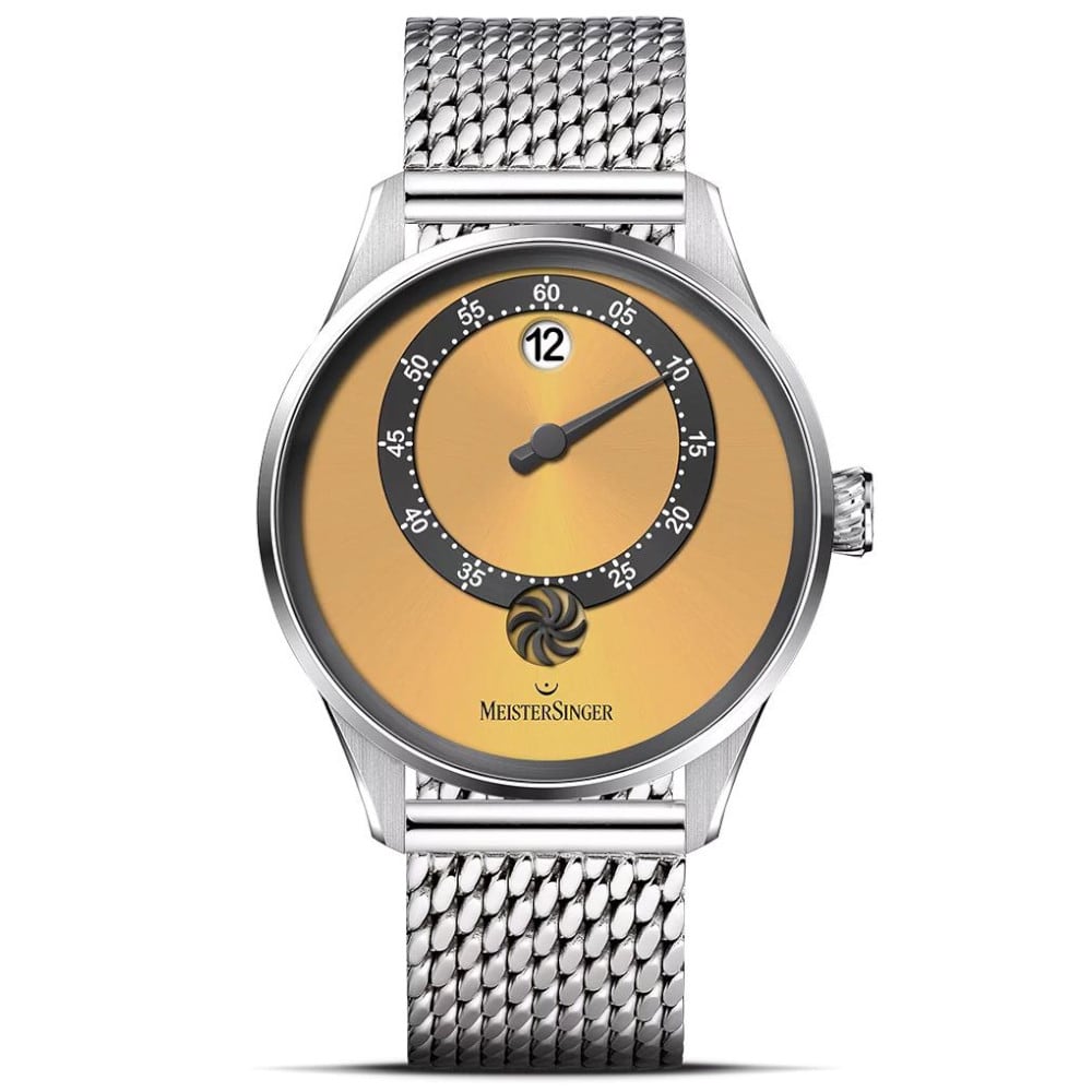 MeisterSinger Panthero Jumping Hour Sunburst Golden Yellow PTJH935_MIL