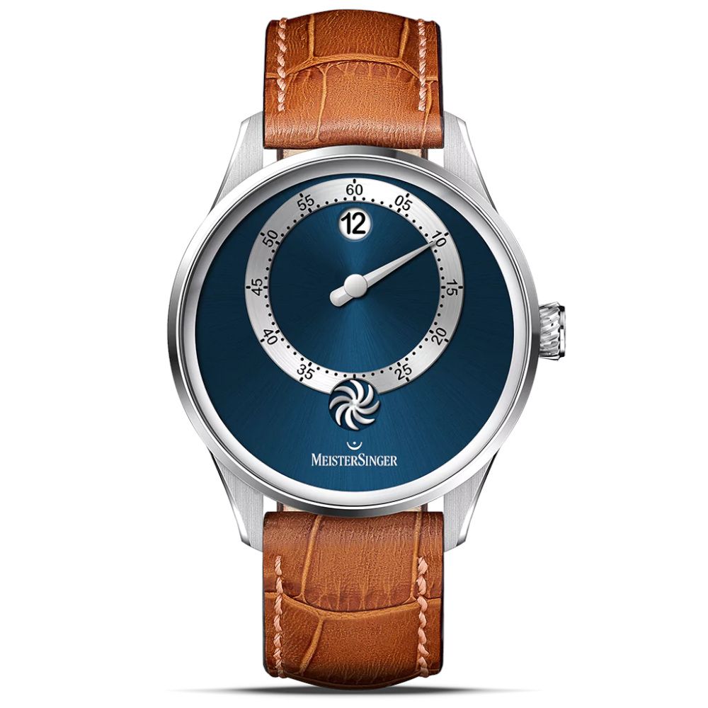 MeisterSinger Panthero Jumping Hour Sunburst Blue PTJH917