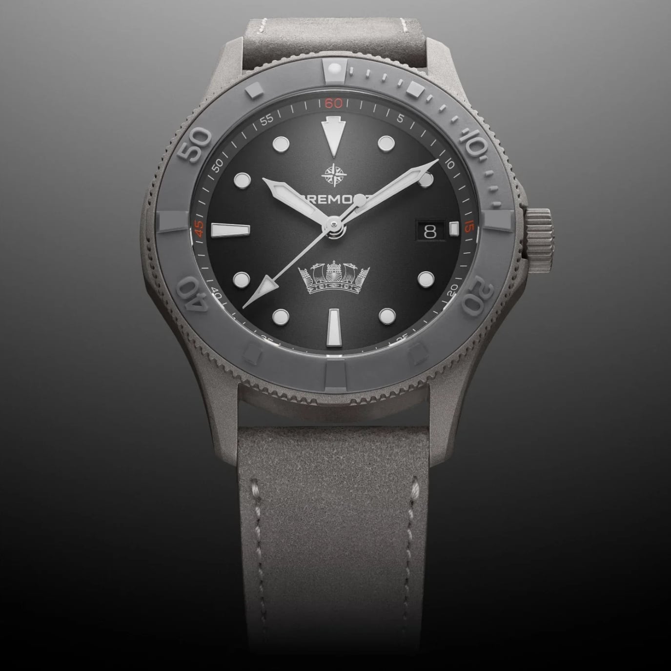 Bremont HMAF Supermarine 300M Grey Stainless Steel on Leather Strap