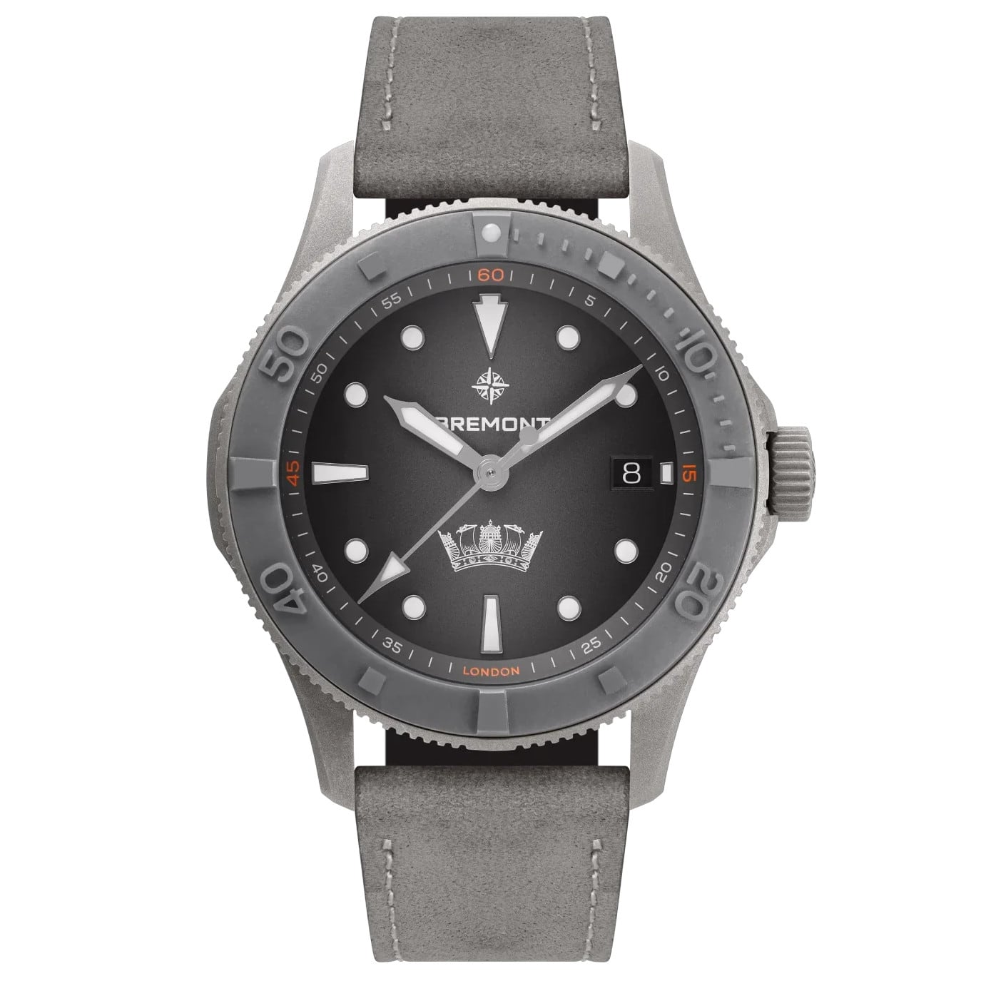 Bremont HMAF Supermarine 300M Grey Stainless Steel on Leather Strap