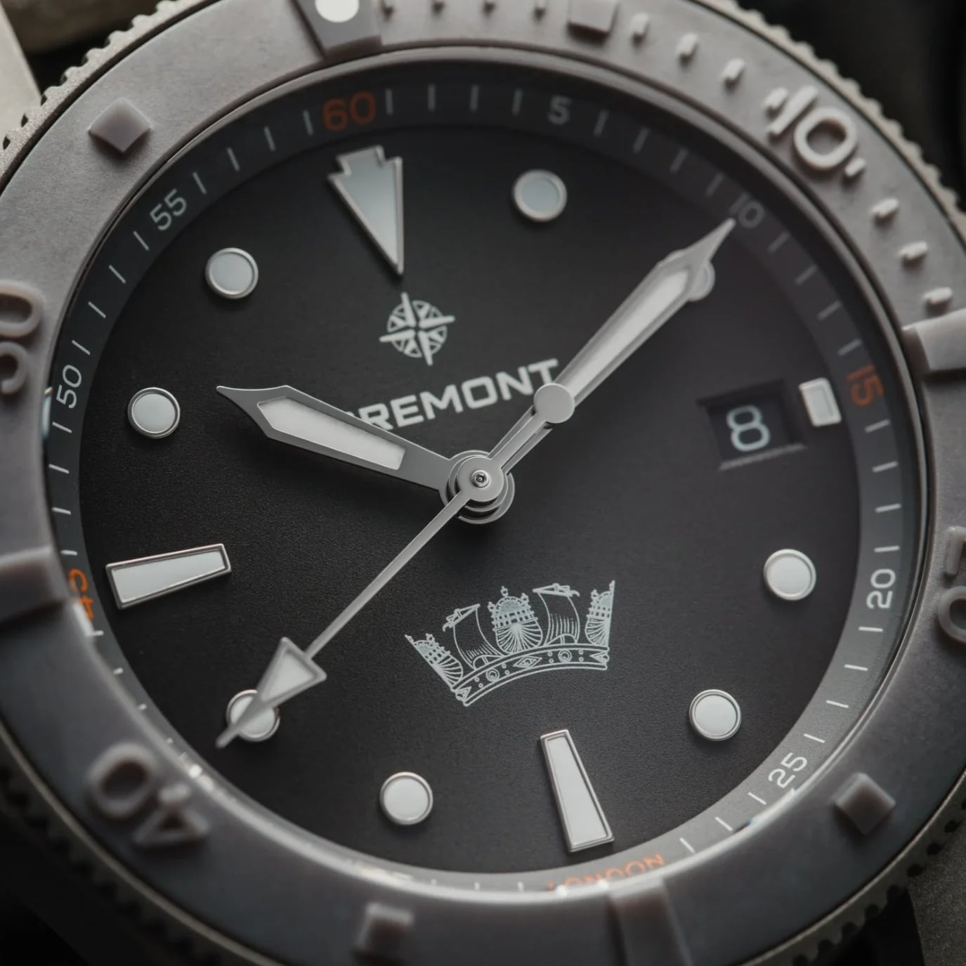 Bremont HMAF Supermarine 300M Grey Stainless Steel on Leather Strap