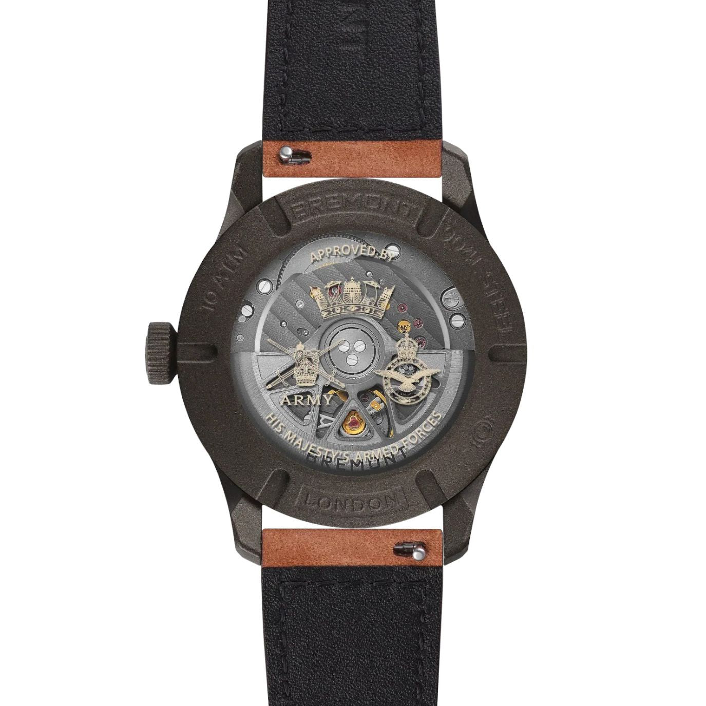 Bremont HMAF Altitude 39mm Date Steel Cerakote Black on Leather Strap