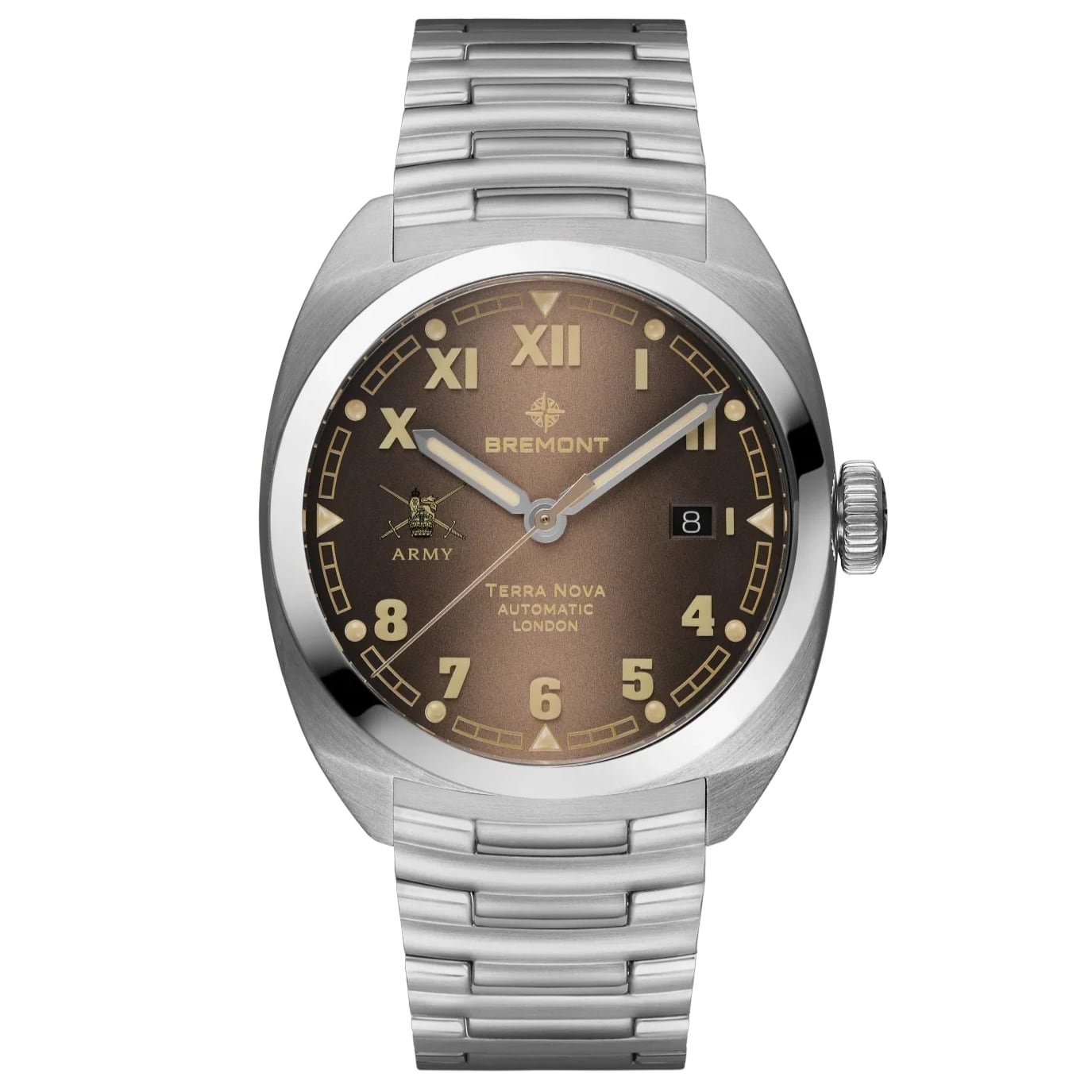 Bremont HMAF Terra Nova 40.5mm Date Stainless Steel Brown Dial on Bracelet