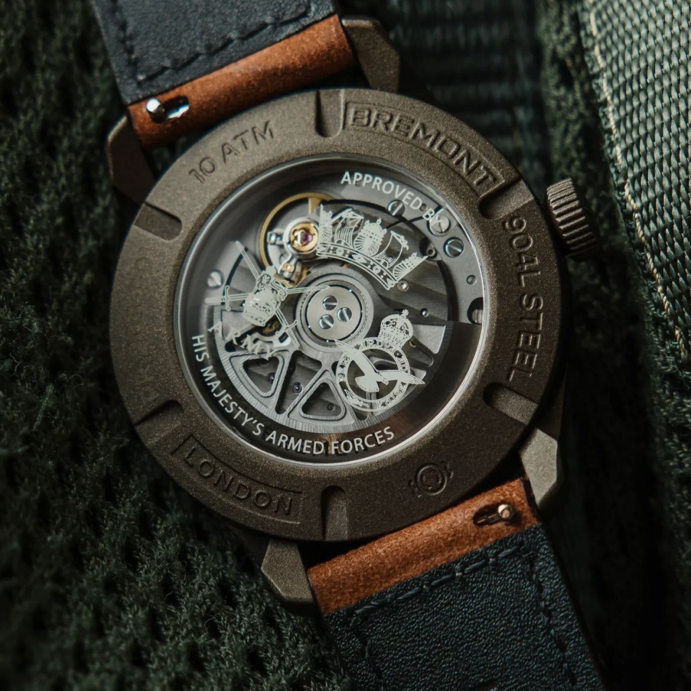 Bremont HMAF Altitude 39mm Date Steel Cerakote Black on Leather Strap