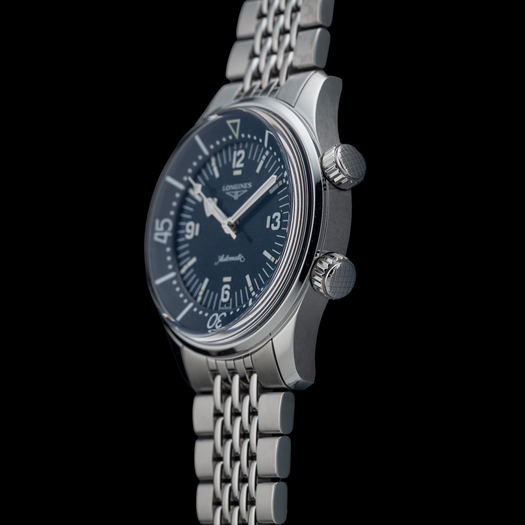 シャテル　37 Longines L3.764.4.90.6 Legend Diver 39mm Blue Dial on Bracelet
