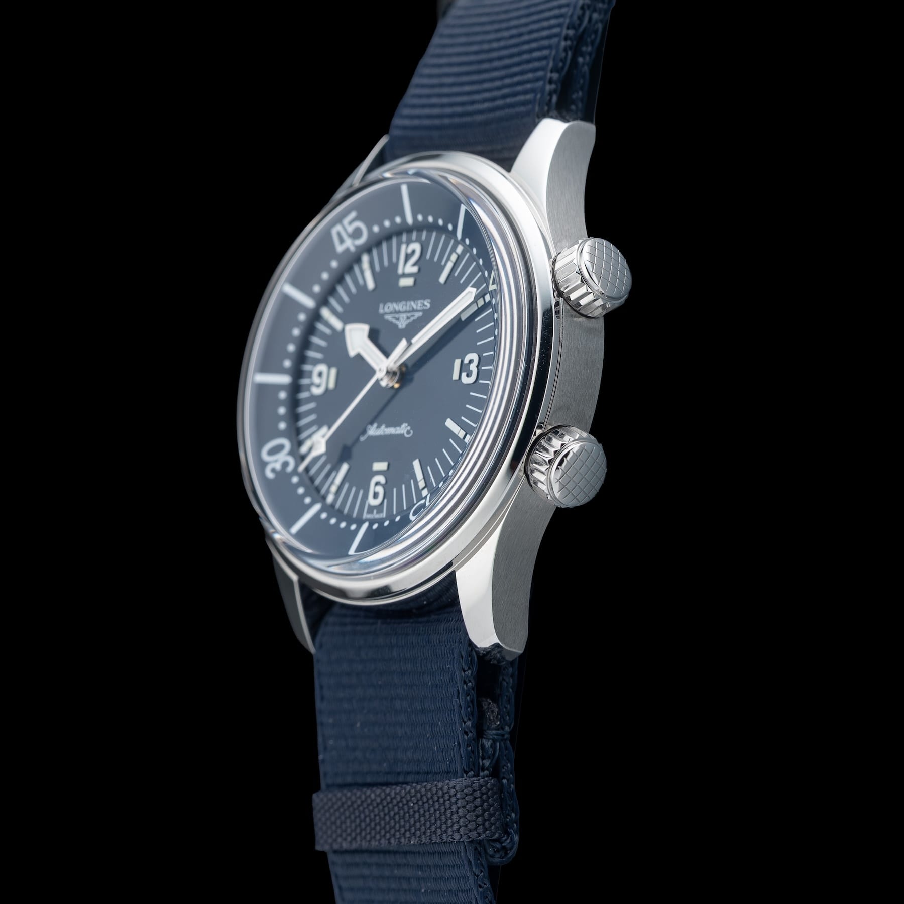 Longines L3.764.4.90.2 Legend Diver 39mm Blue Dial on NATO Strap