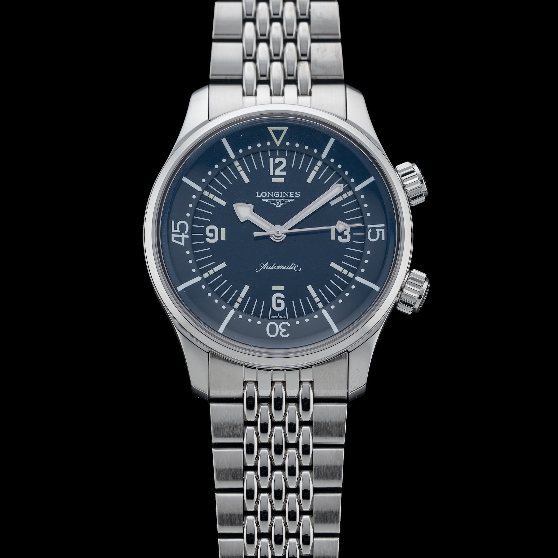 Longines L3.764.4.90.6 Legend Diver 39mm Blue Dial on Bracelet
