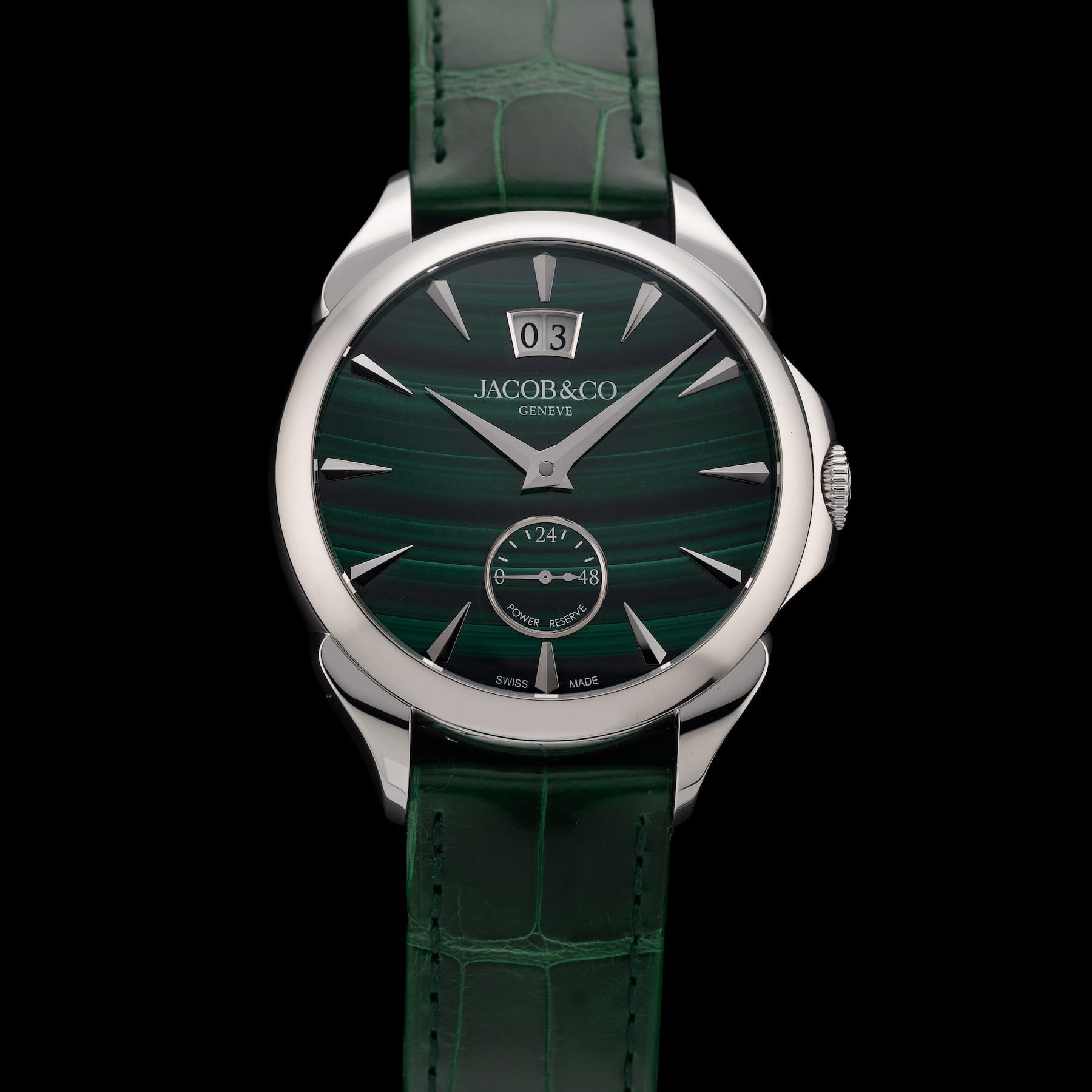 Jacob & Co. Palatial Classic Malachite on Strap PC400.10.AA.AC.ABALA