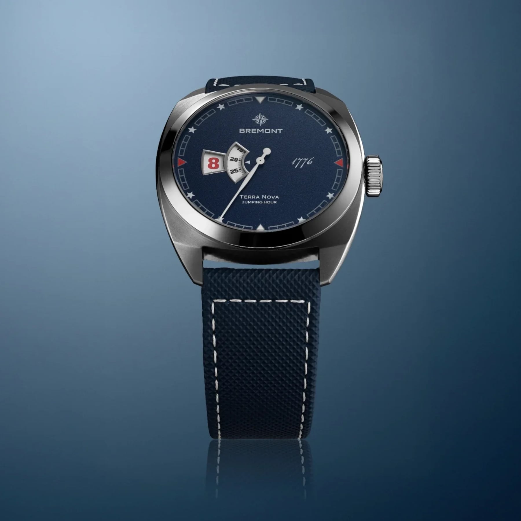 Bremont Terra Nova 40.5mm Jumping Hour 1776 Leather Strap