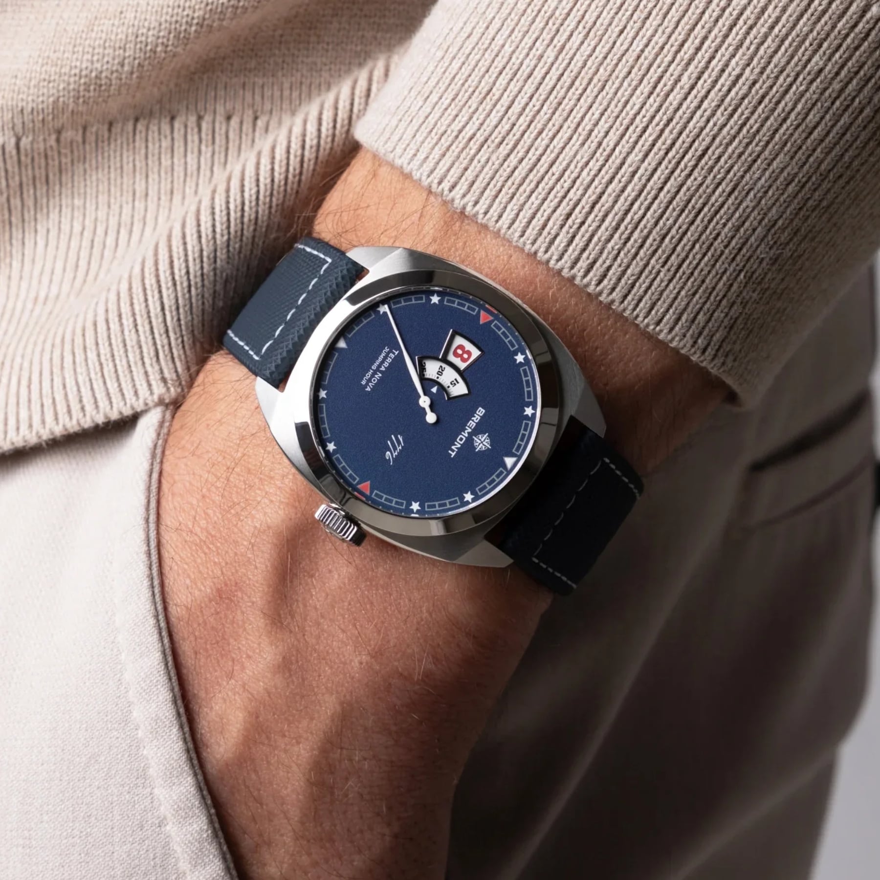 Bremont Terra Nova 40.5mm Jumping Hour 1776 Leather Strap