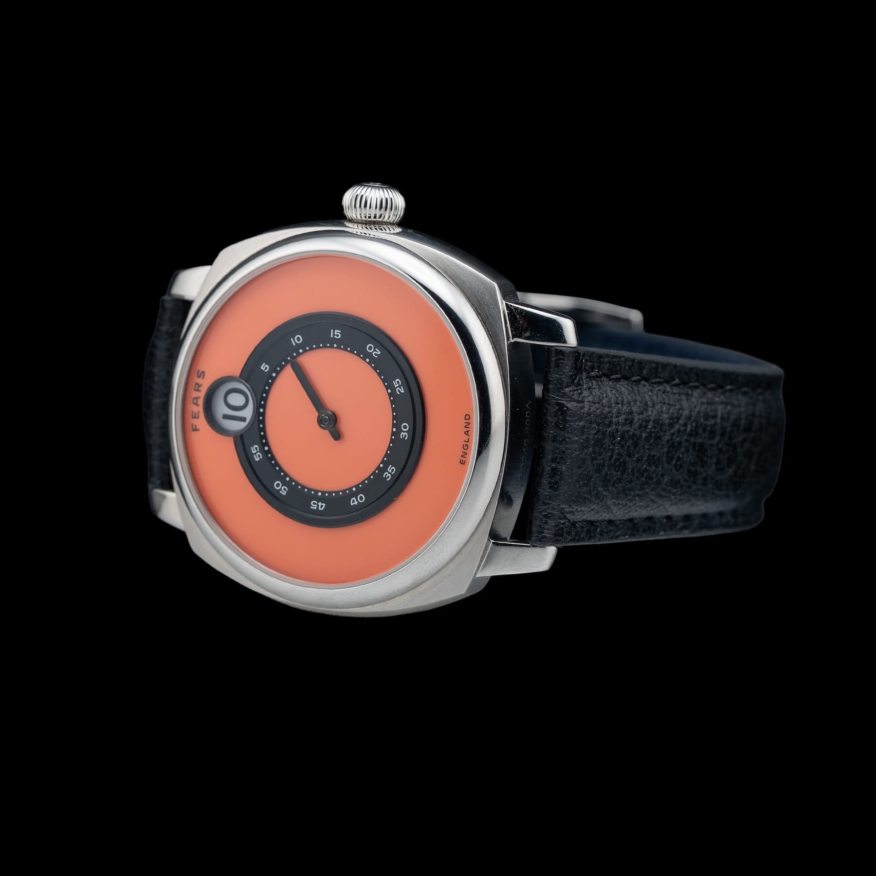Fears Brunswick 40.5 Jump Hour Coral On Buffalo Leather Strap BS240500A114047
