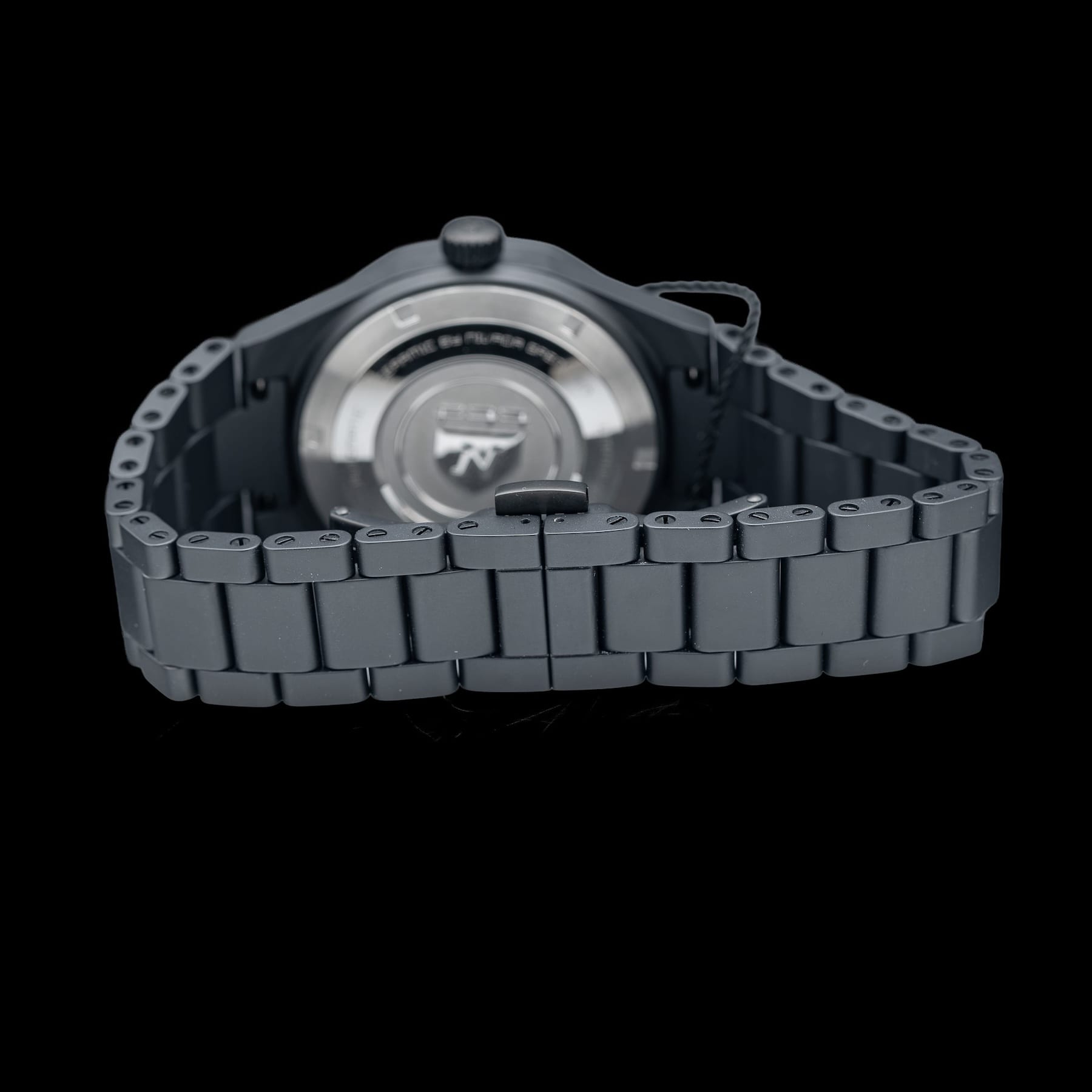 Nivada Grenchen F77 Black Ceramic Lapis Lazuli on Bracelet 68022A77