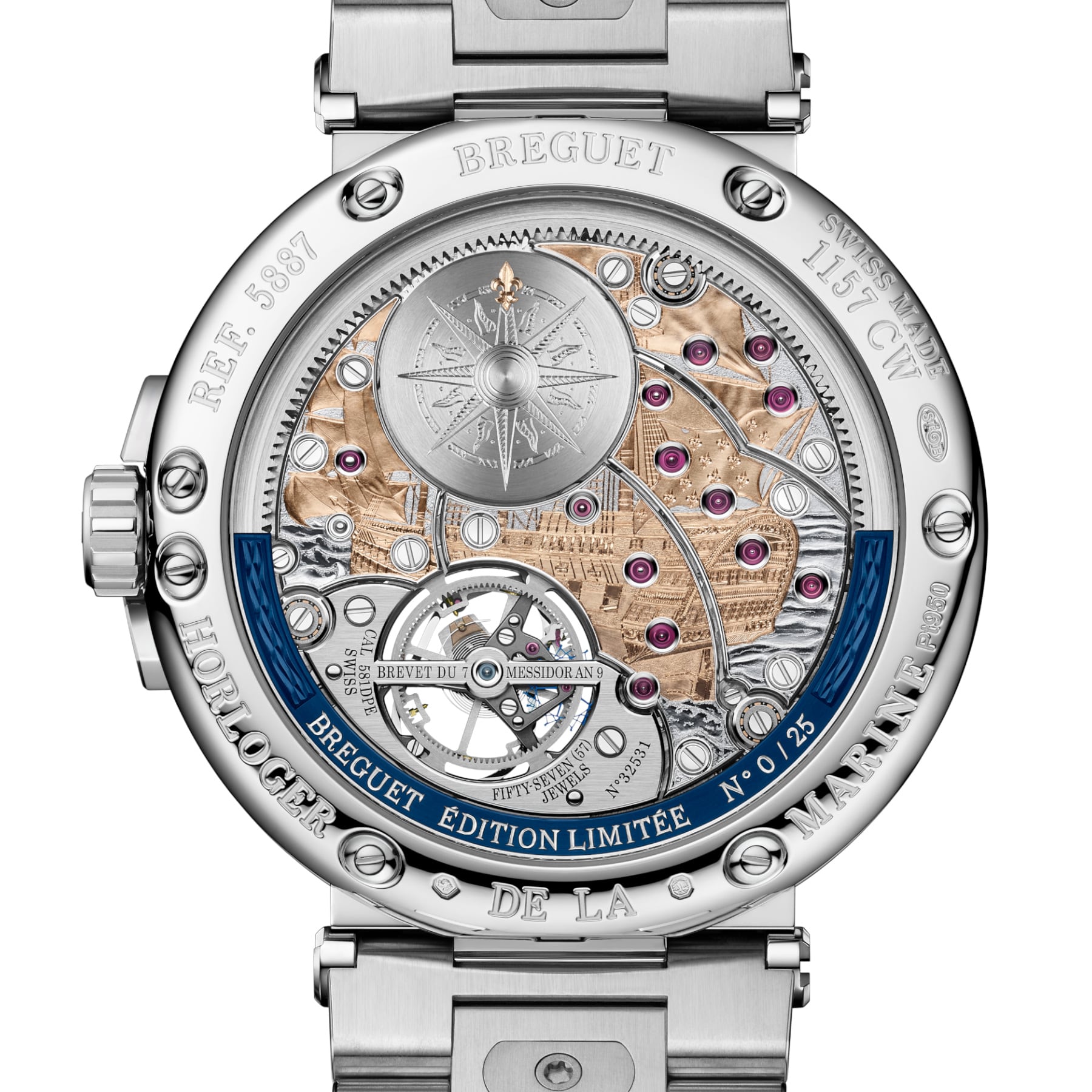 Breguet Marine Tourbillon Equation Marchante 5887PT/YS/PW0 Sl