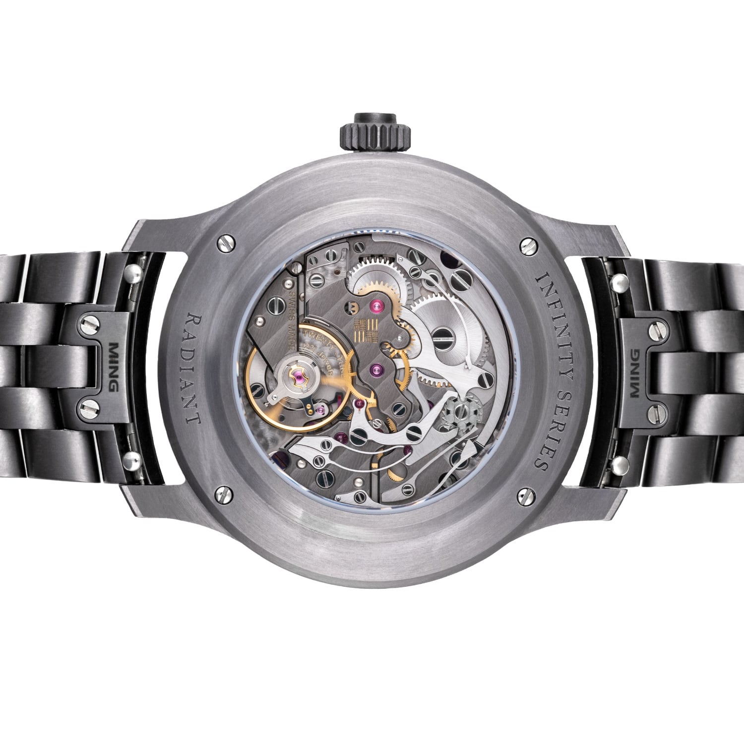 J.N. Shapiro Infinity Tantalum Guilloched and Blued Zirconium Dial On Bracelet