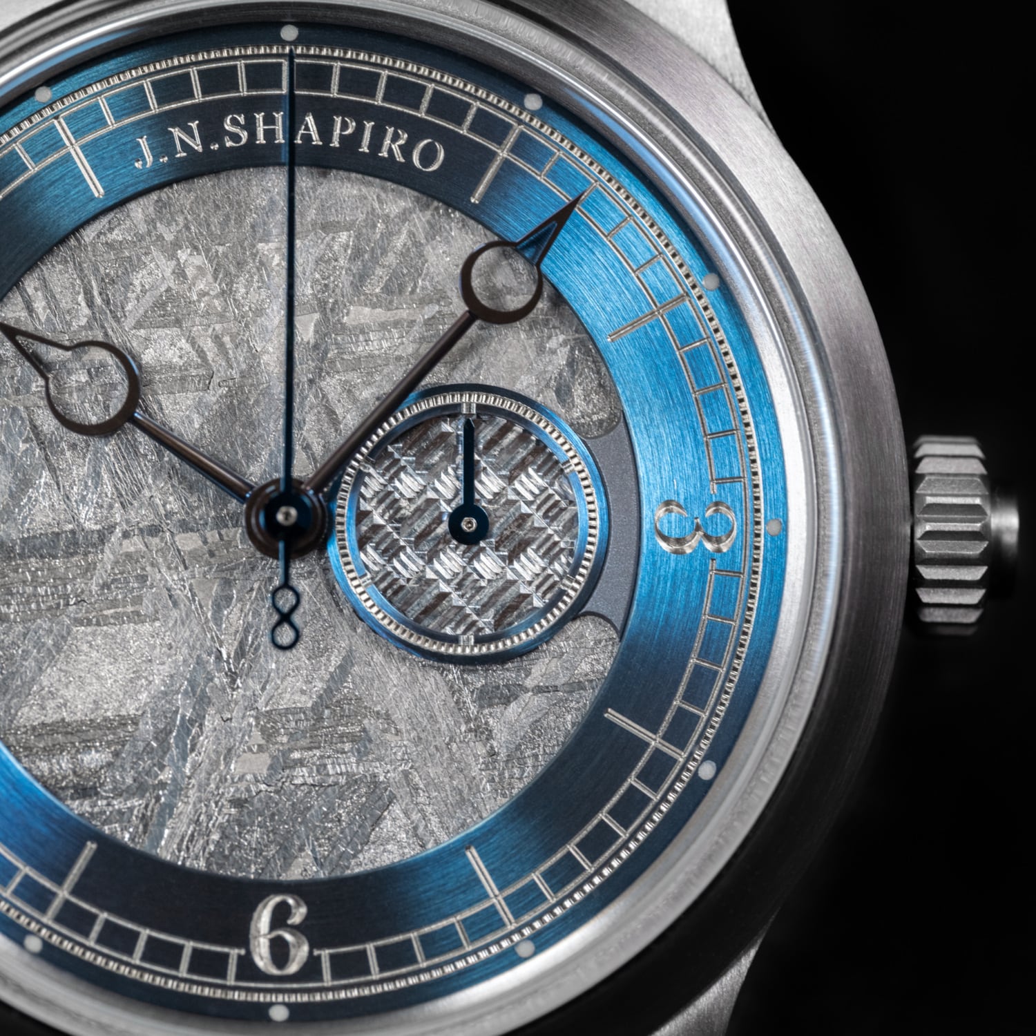 J.N. Shapiro Infinity Tantalum Meteorite Dial on Bracelet