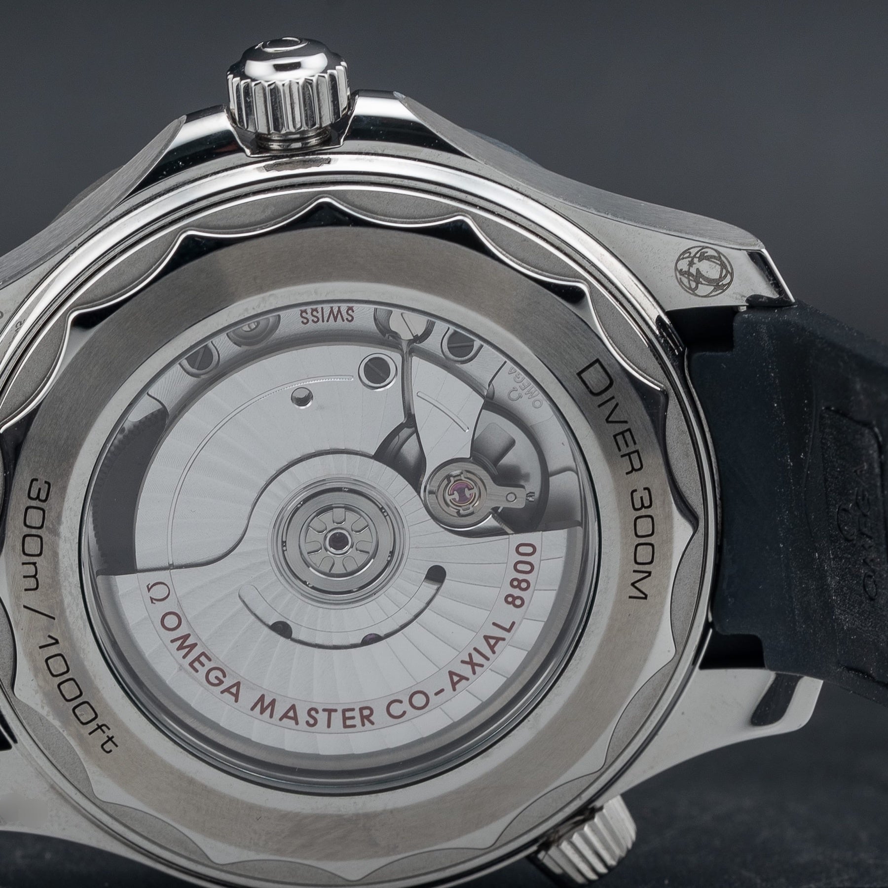 Omega 210.32.42.20.01.001 Seamaster Diver 300M Co-Axial Master Chronometer Black Dial On Rubber Strap