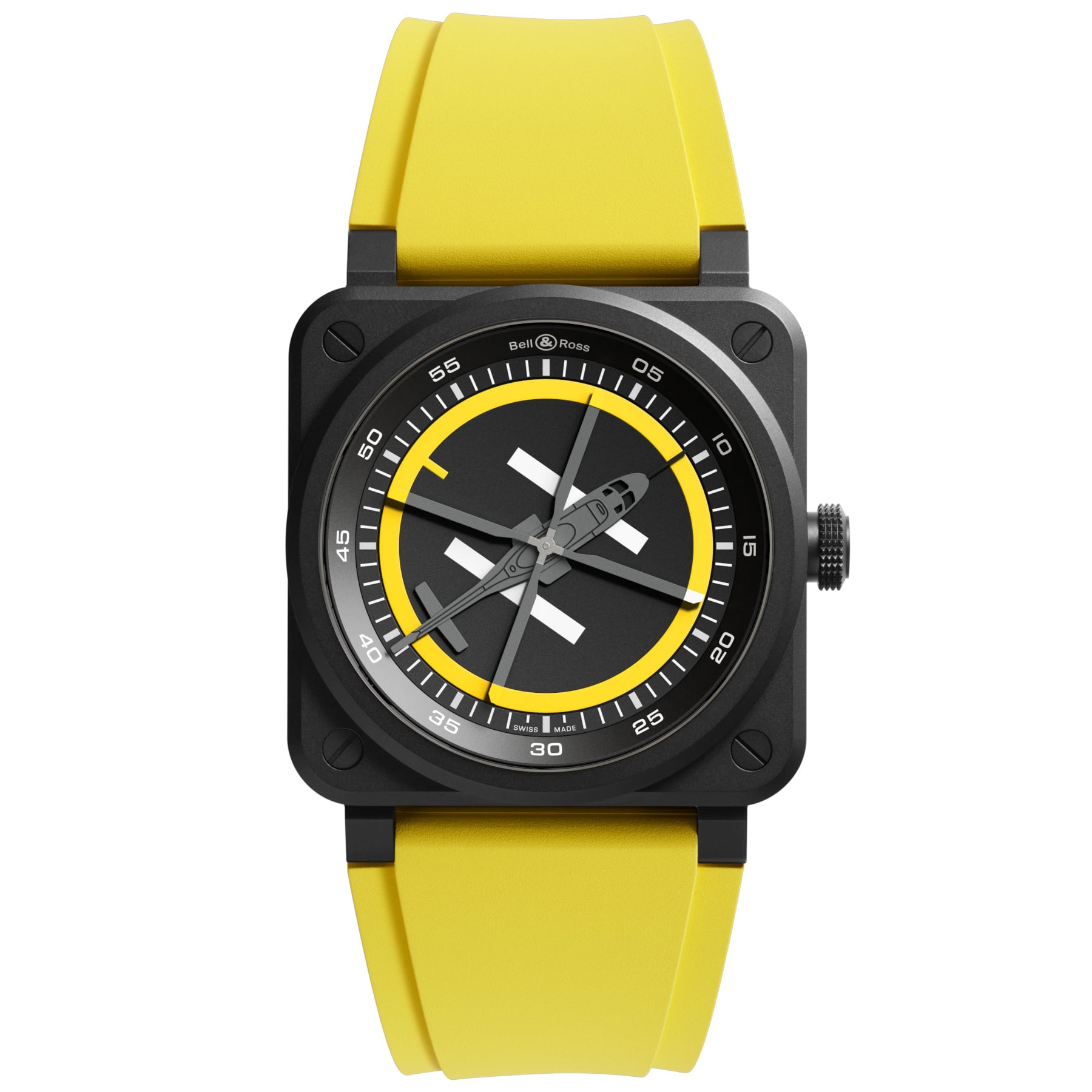 Bell & Ross BR03 Auto Helicopter on Rubber Strap BR03A-HE-CE/SRB