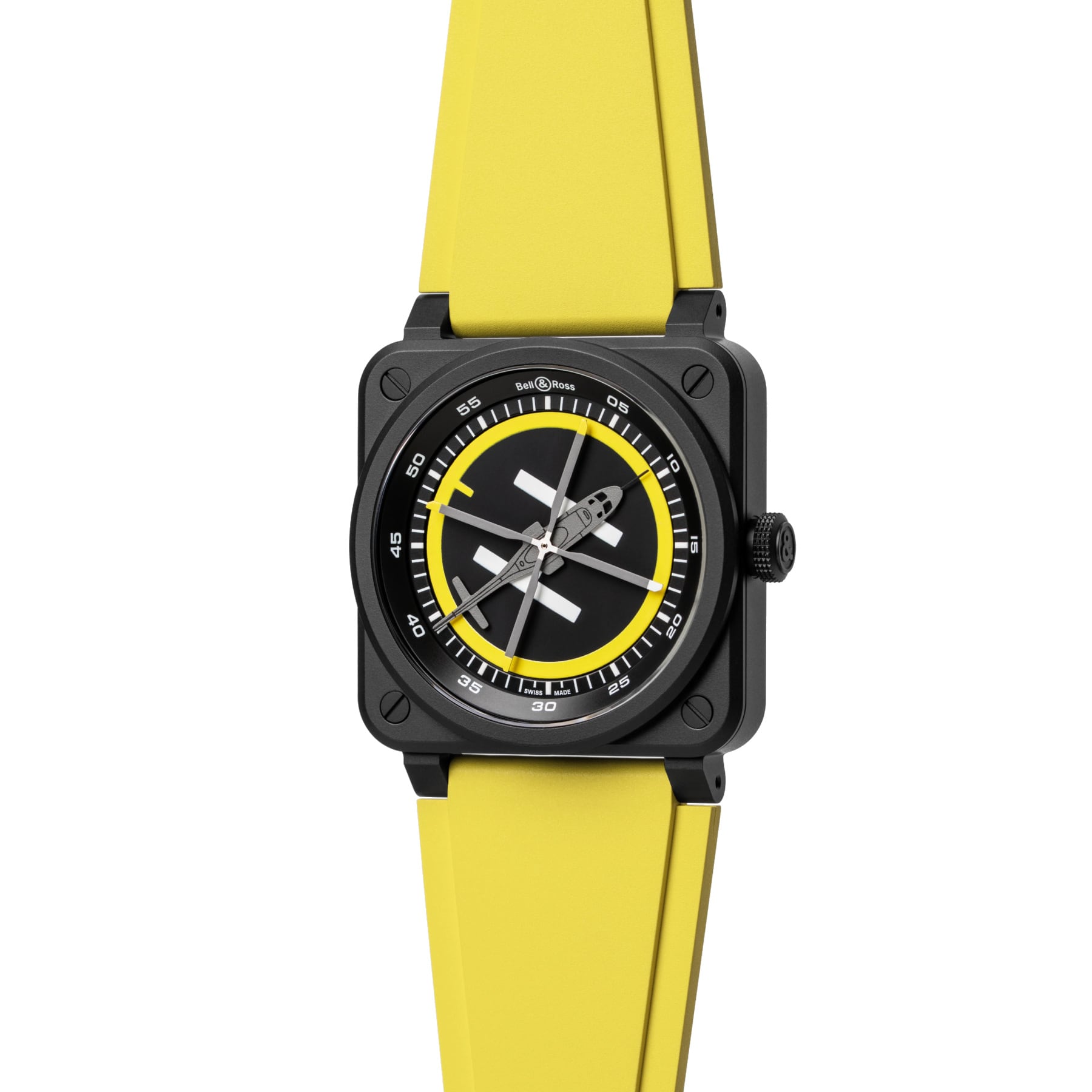 Bell & Ross BR03 Auto Helicopter on Rubber Strap BR03A-HE-CE/SRB