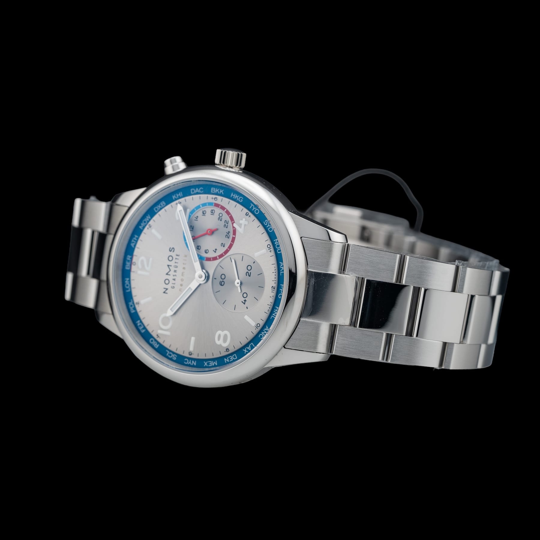 NOMOS Glashütte Club Sport Neomatik Worldtimer Silver 791