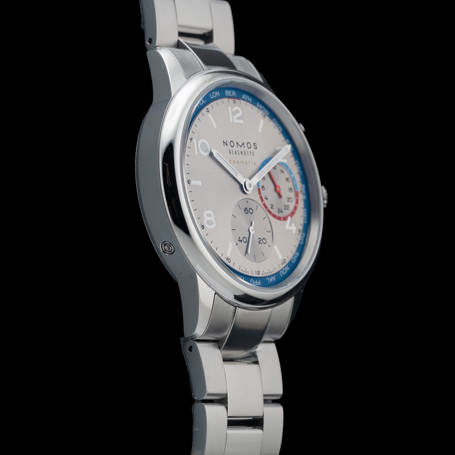NOMOS Glashütte Club Sport Neomatik Worldtimer Silver 791